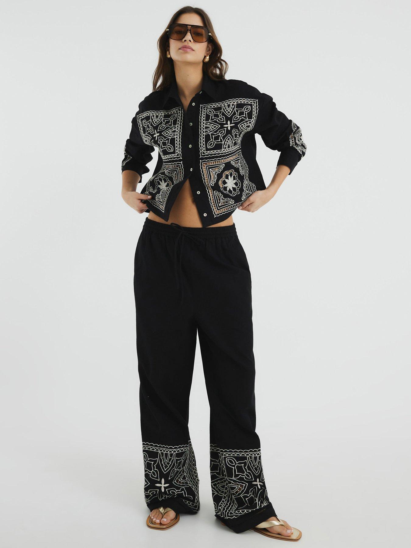 river-island-cutwork-trouser-black