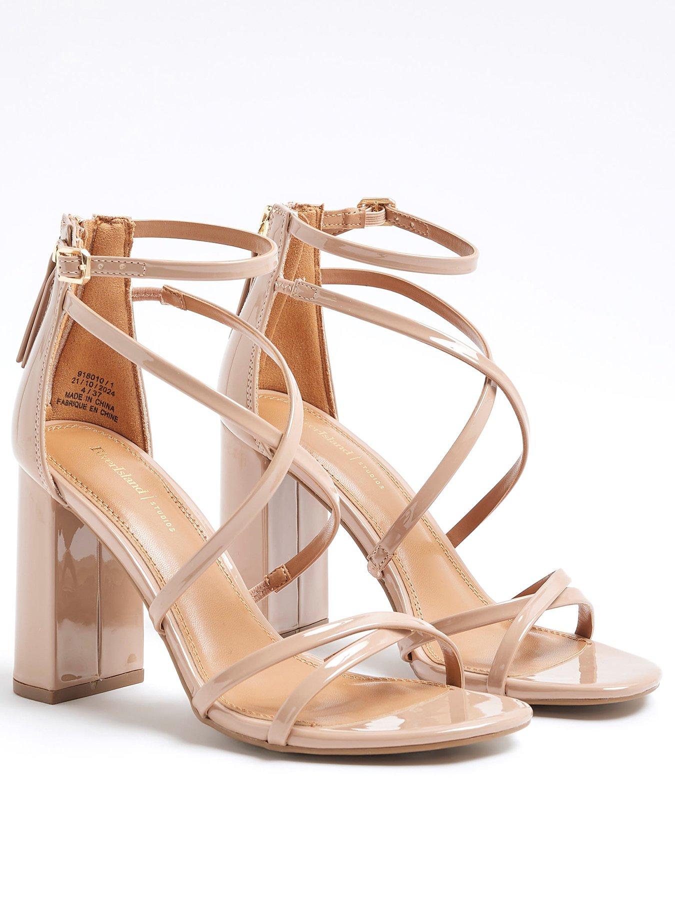  image of river-island-strappy-block-heel-sandals-light-pink