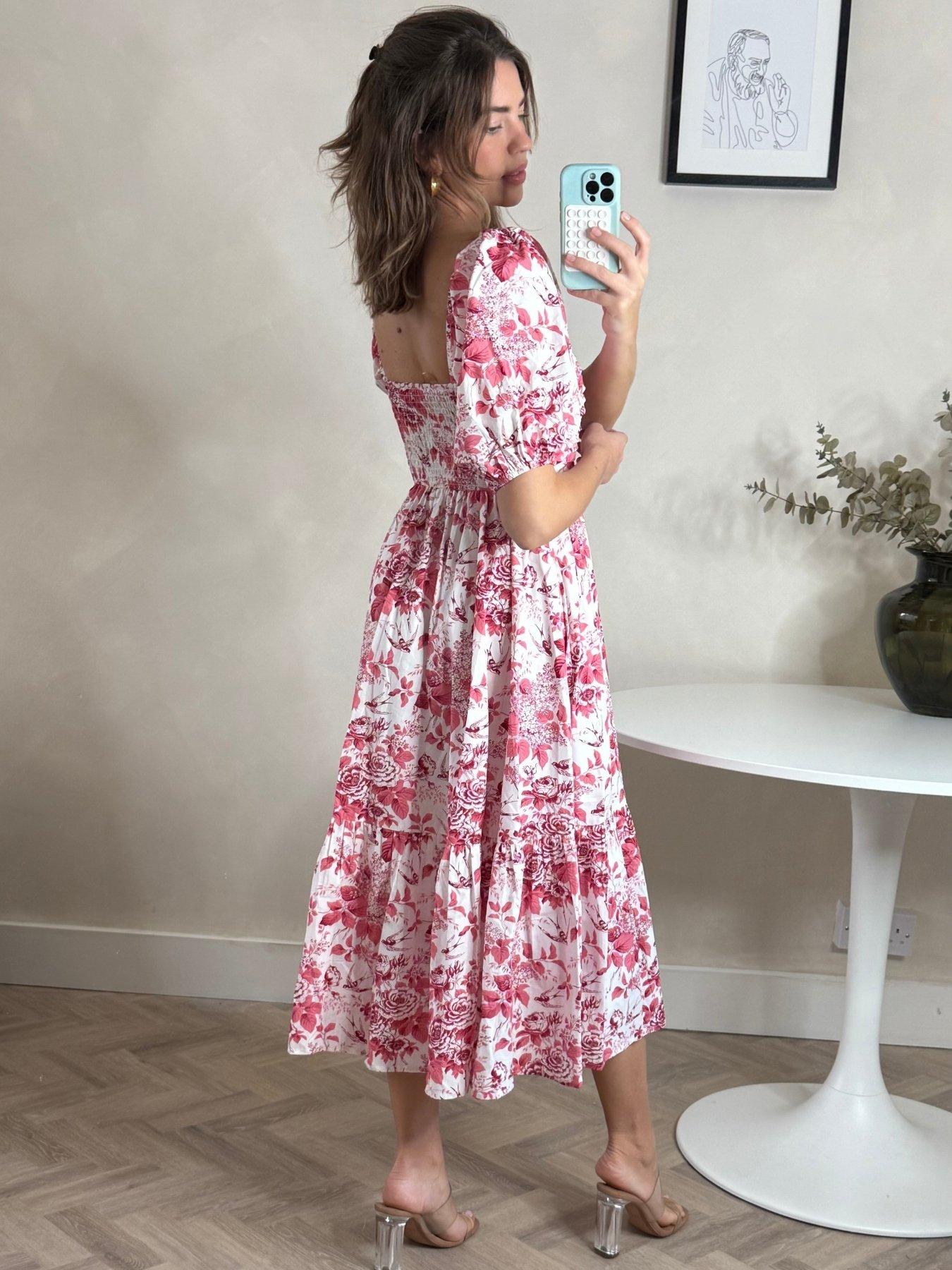  image of style-cheat-layton-34-sleeve-midi-dress-pink