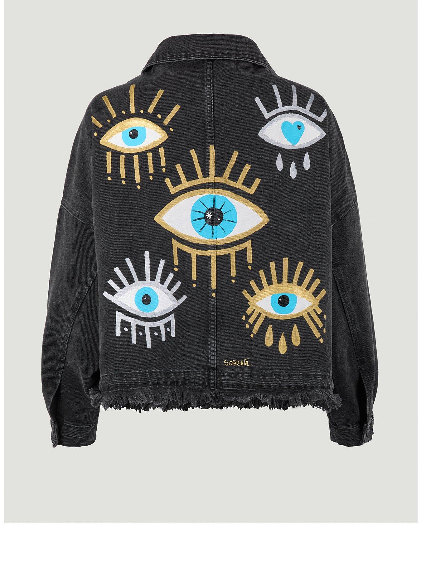 undefined Eyes Denim Jacket - Black