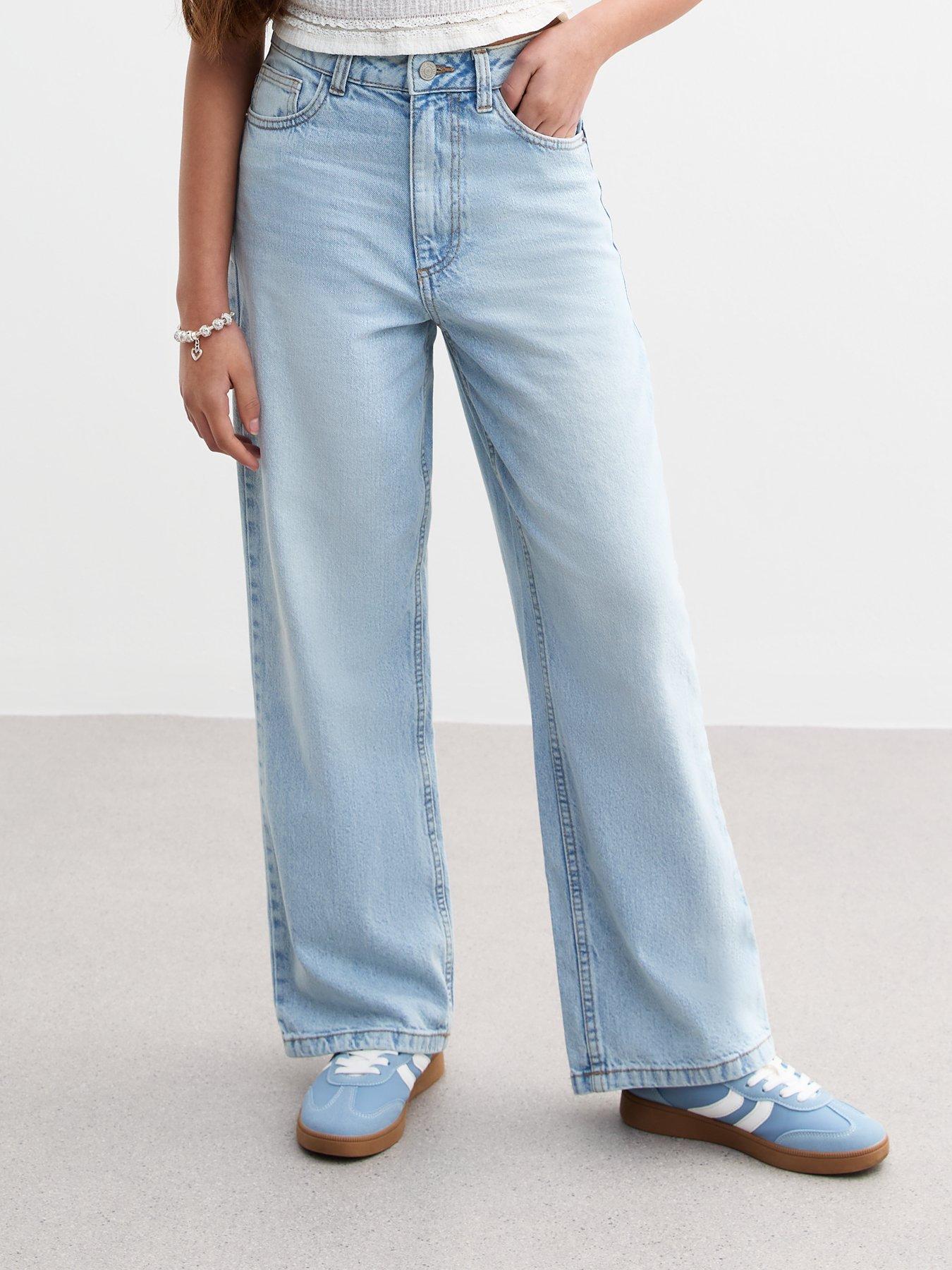 New Look 915 Girls Wide Leg Jeans - Light Blue