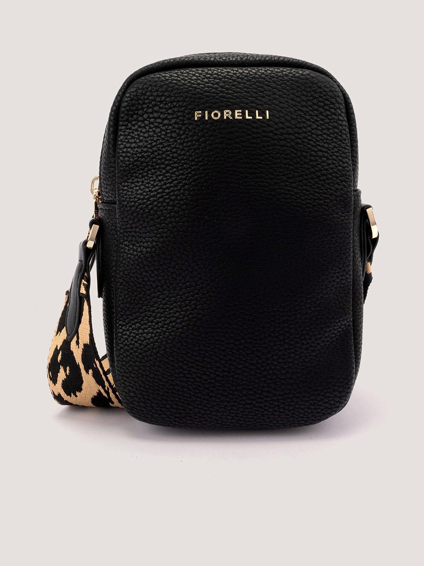 fiorelli-effie-webbed-phone-crossbody-black