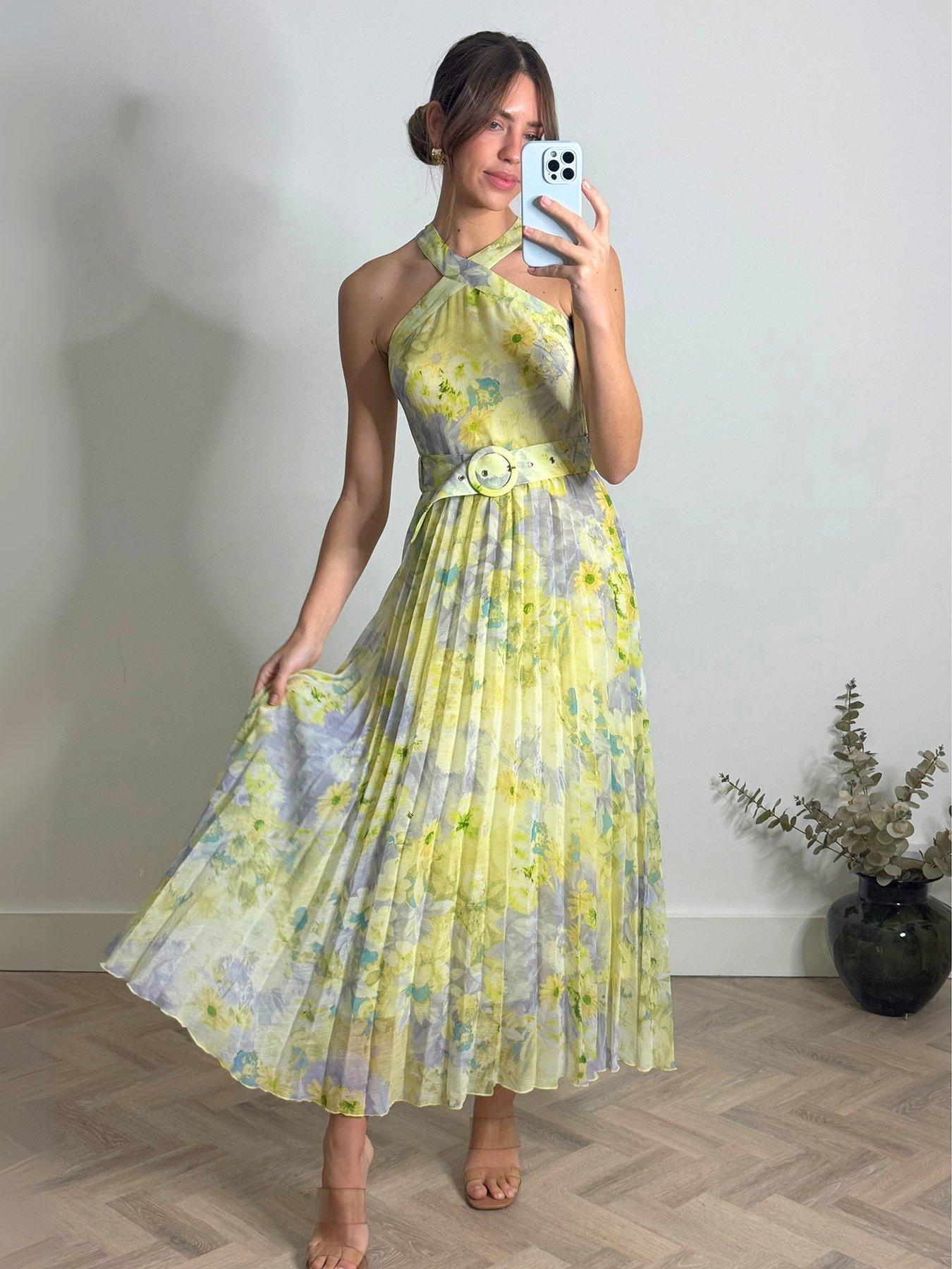 style-cheat-paige-halter-neck-belted-pleated-dress-multi