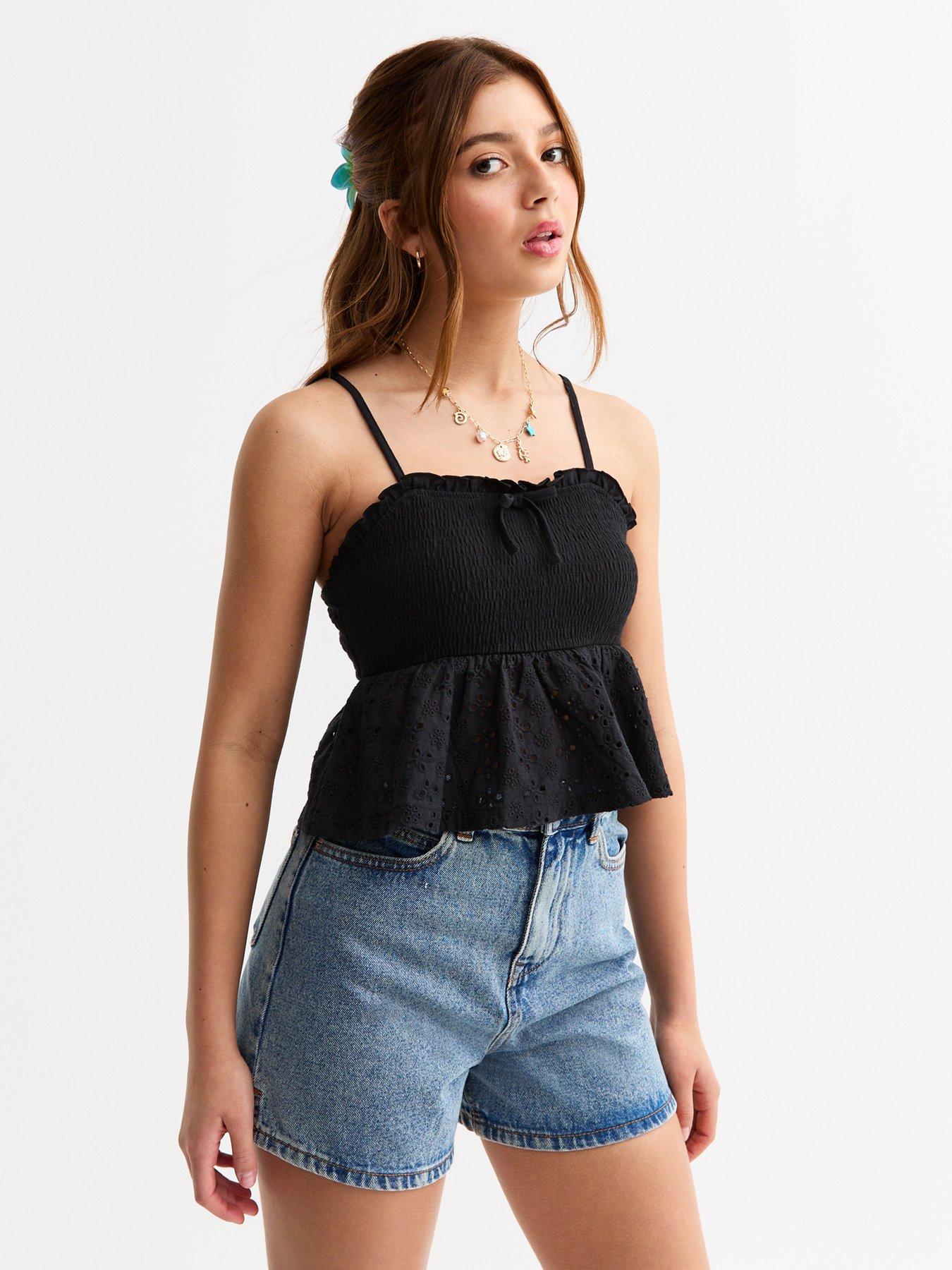 new-look-915-black-broderie-anglaise-babydoll-cami-top