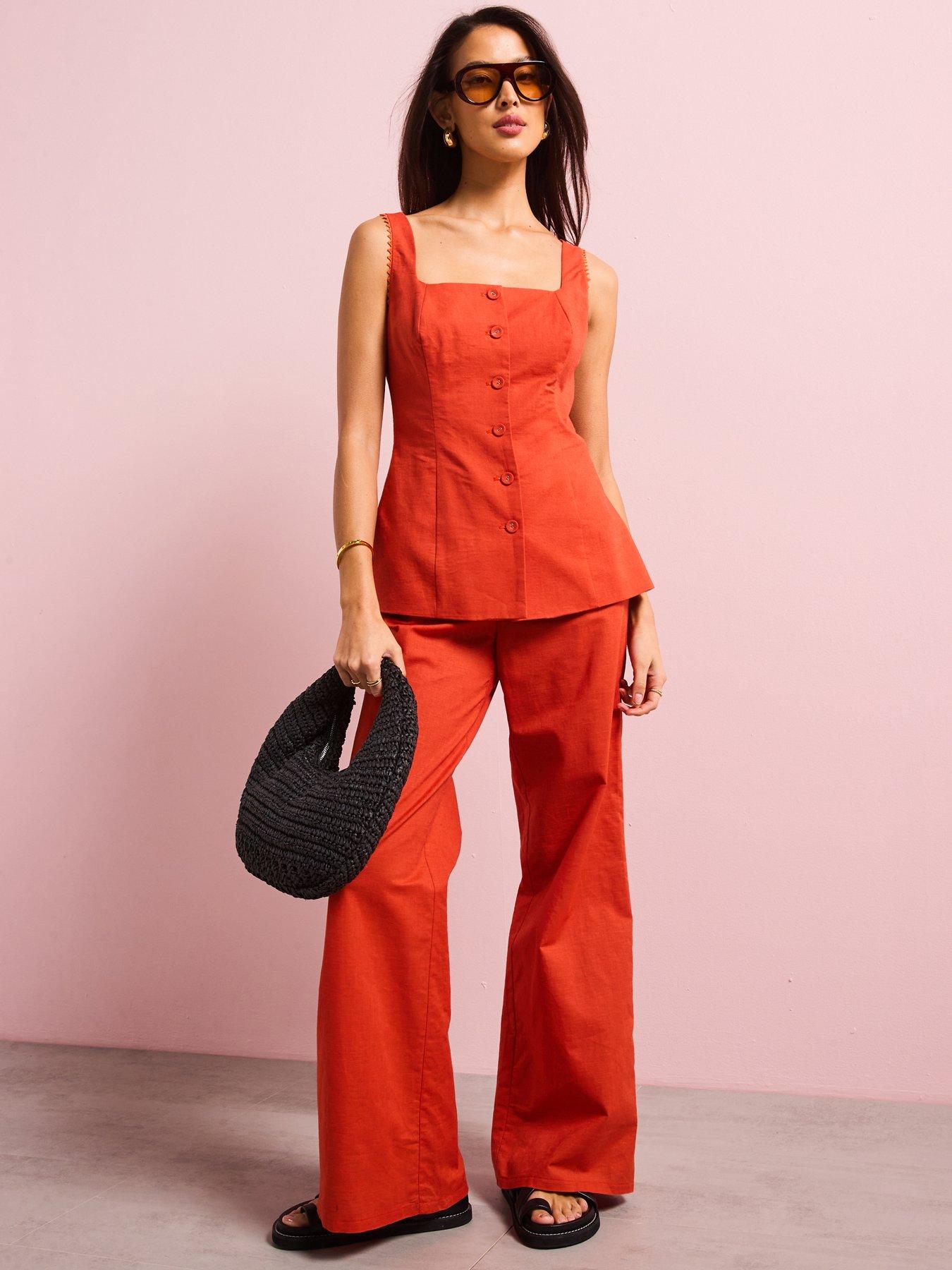  image of style-cheat-linen-trouser-red