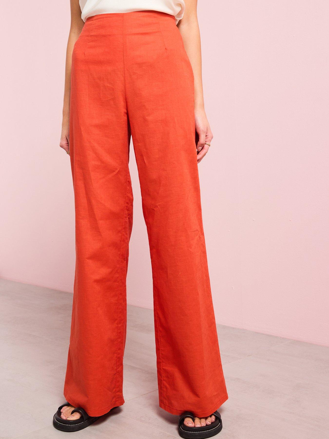 stillFront image of style-cheat-linen-trouser-red