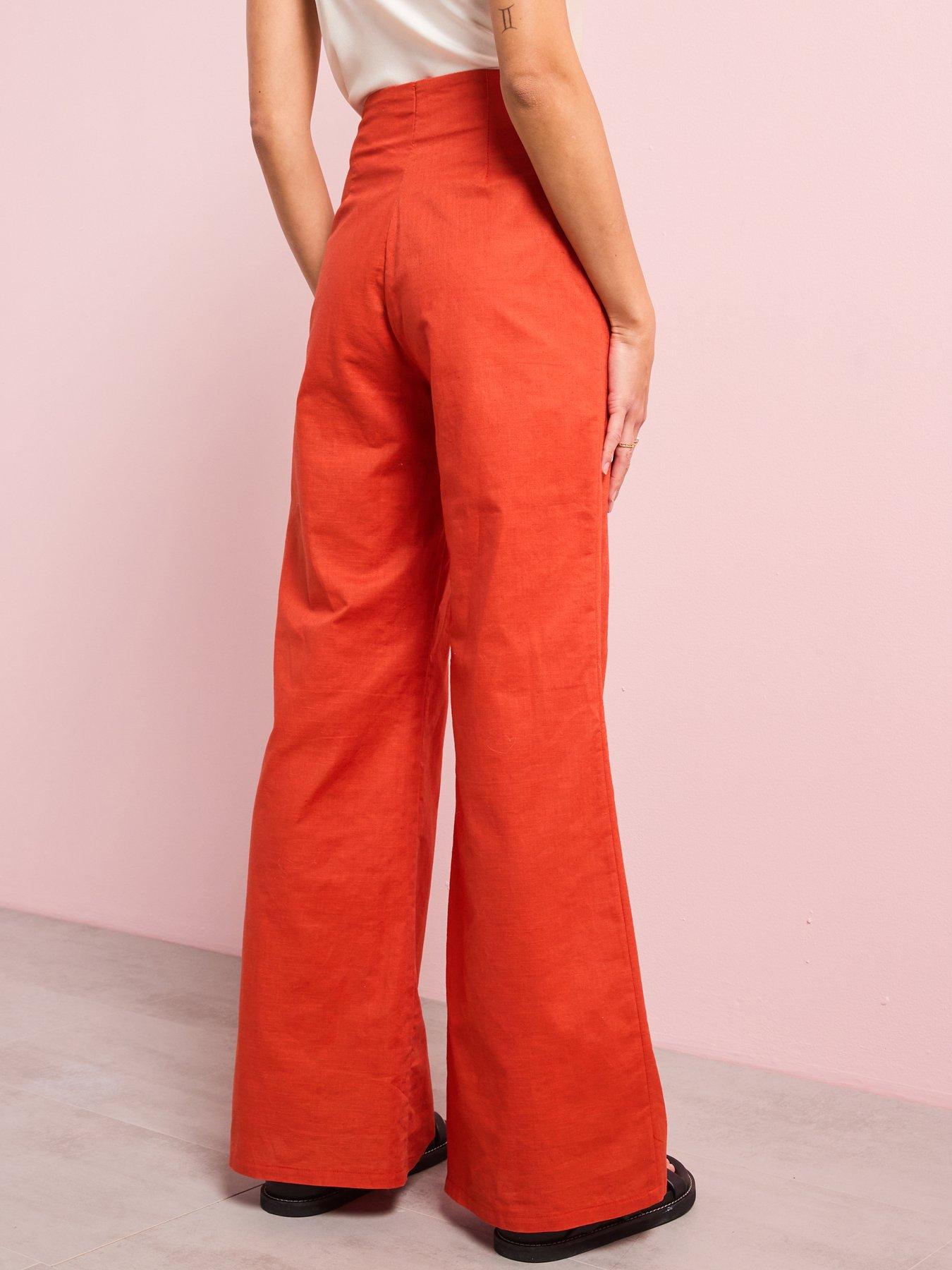  image of style-cheat-linen-trouser-red