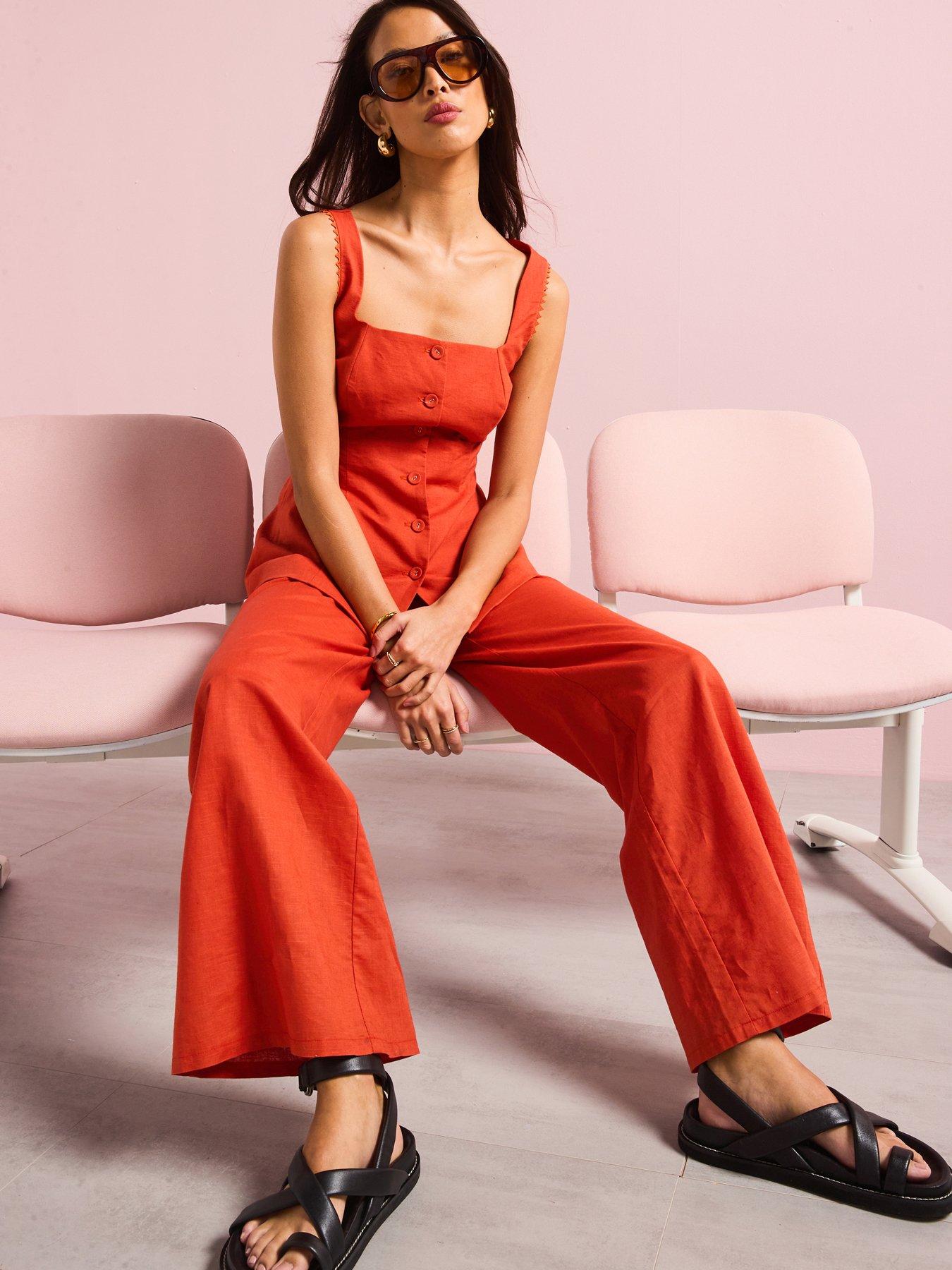  image of style-cheat-linen-trouser-red