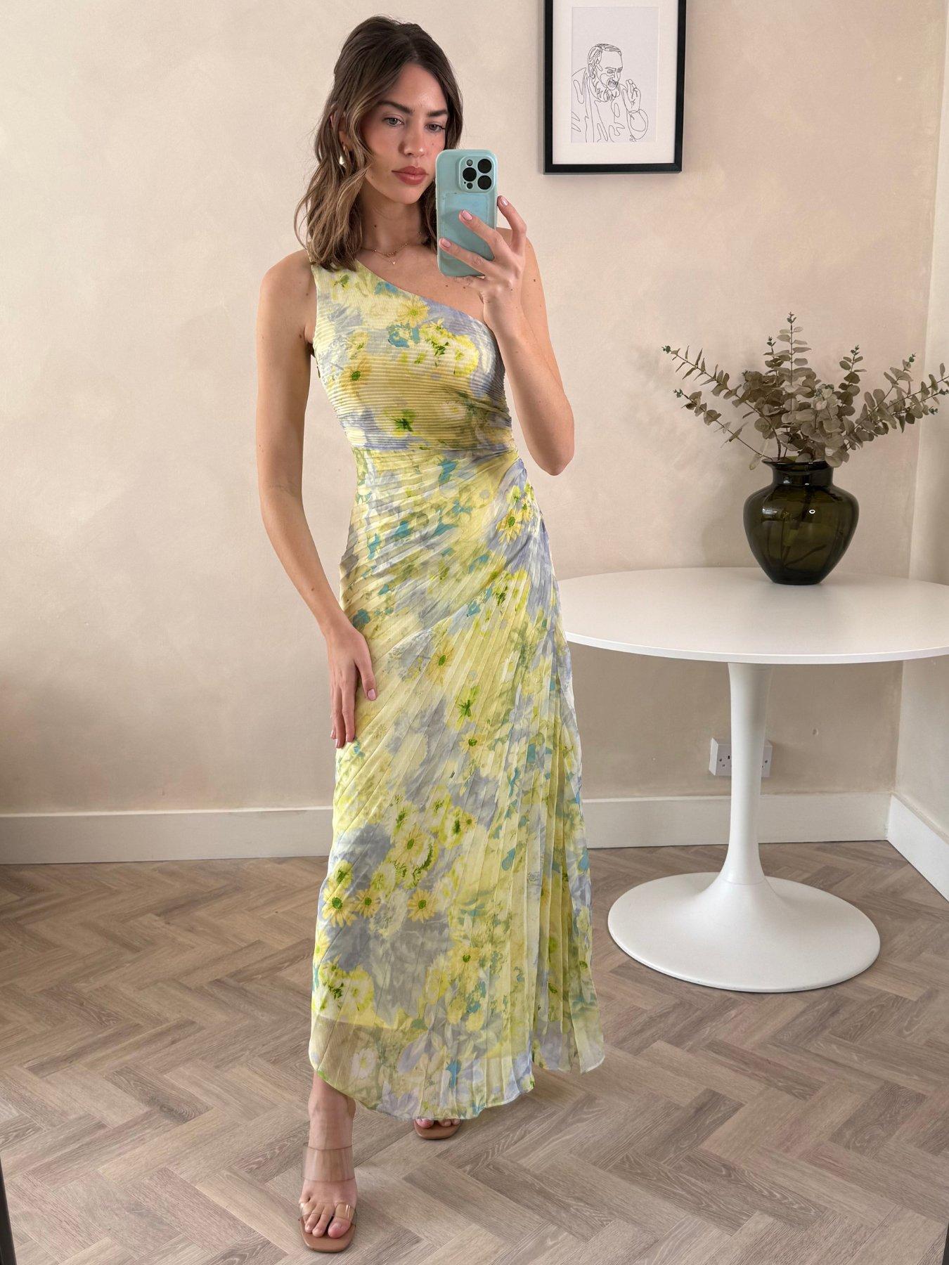 Style Cheat Marley One Shoulder Pleated Dress - Multi