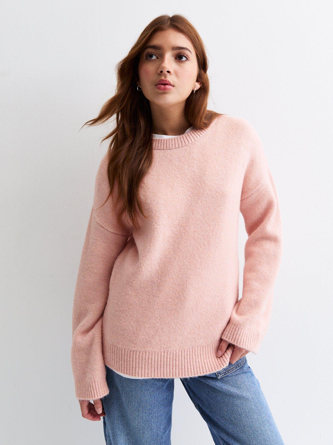  image of new-look-915-girls-pink-oversized-jumper
