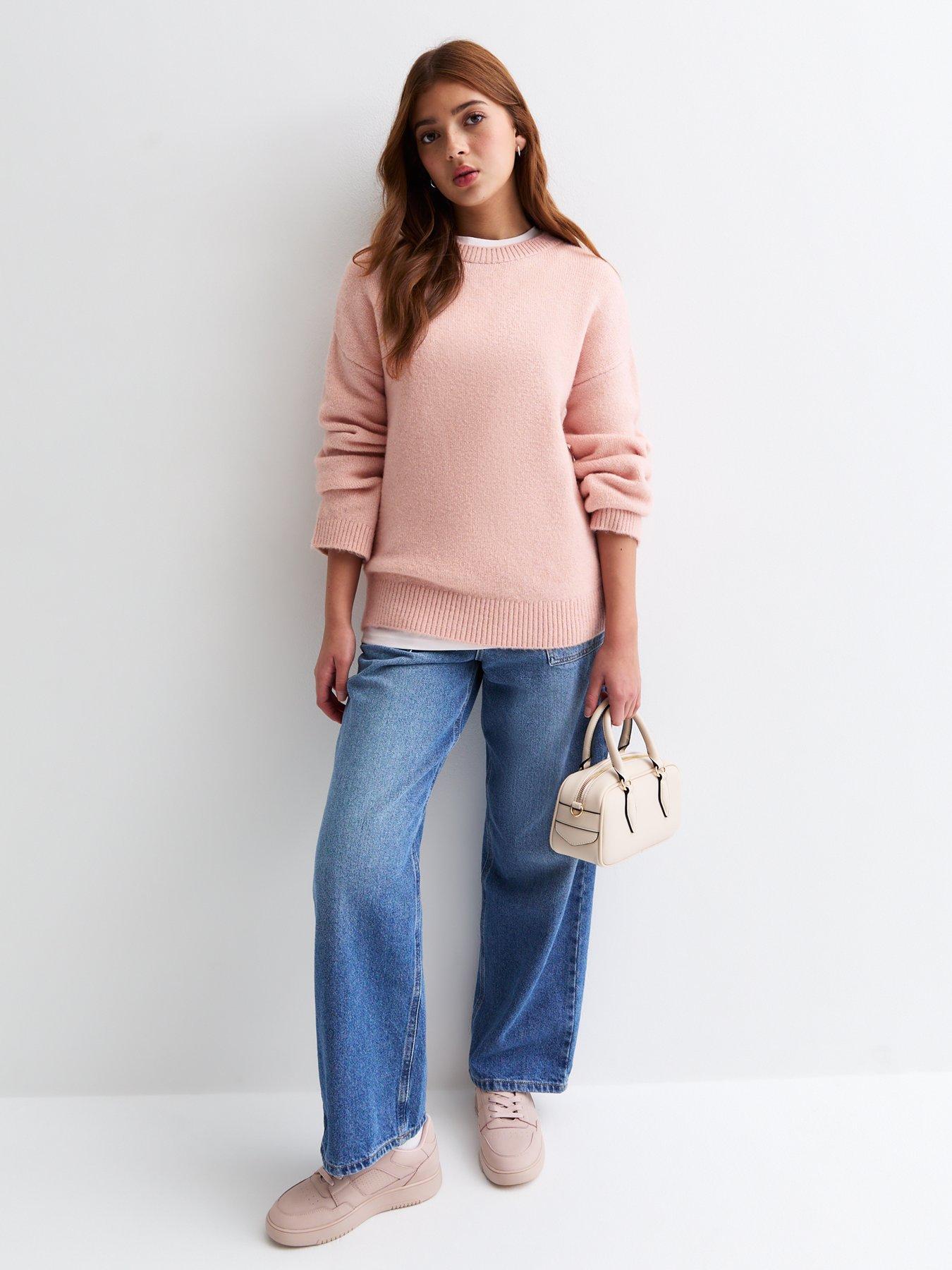  image of new-look-915-girls-pink-oversized-jumper
