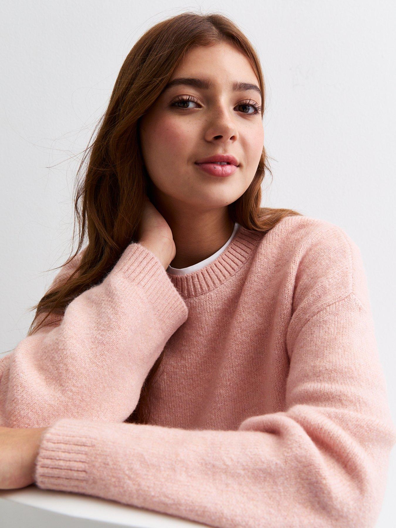  image of new-look-915-girls-pink-oversized-jumper