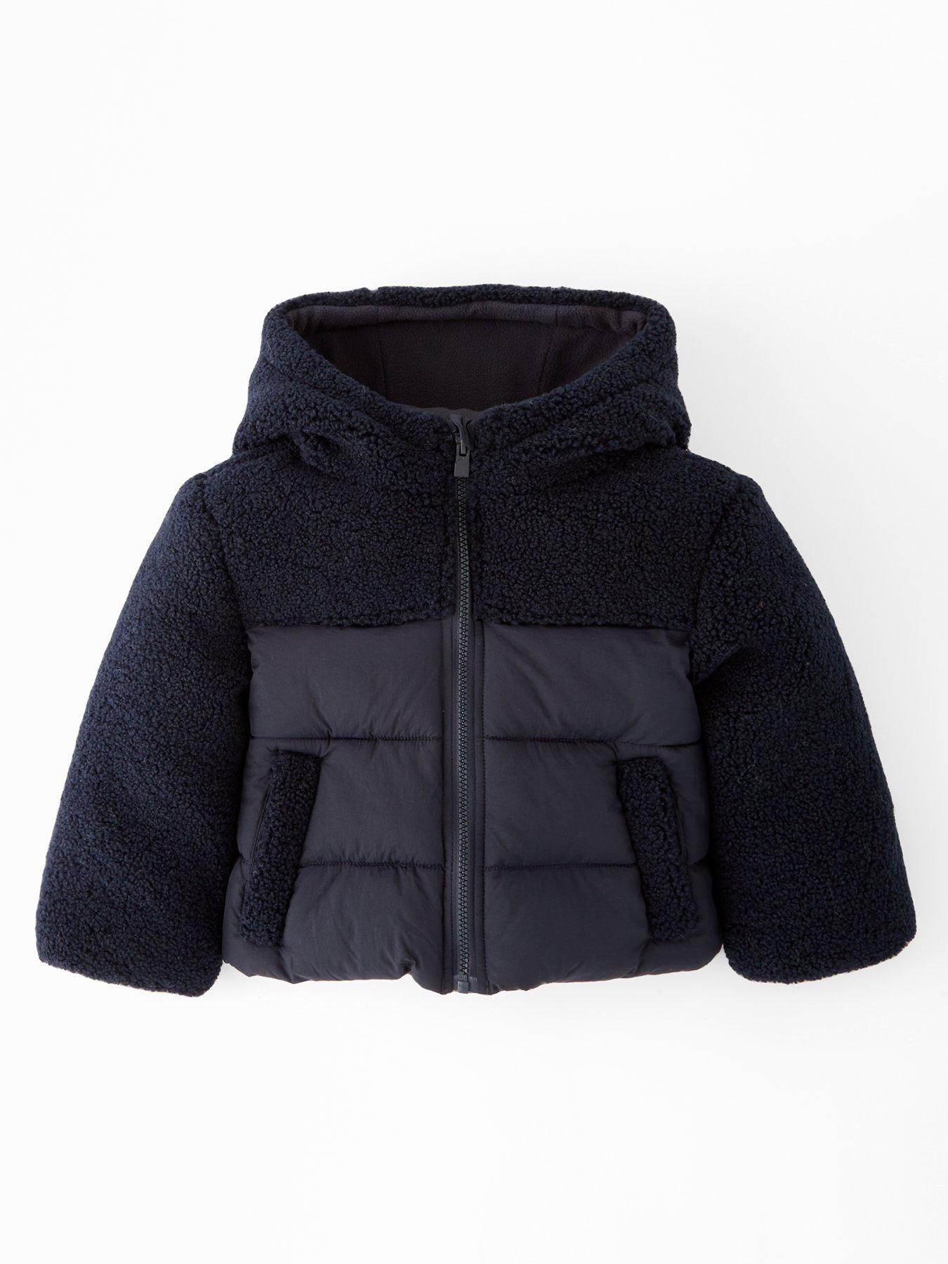 undefined Boys Borg Detail Padded Short Length Jacket - Multi