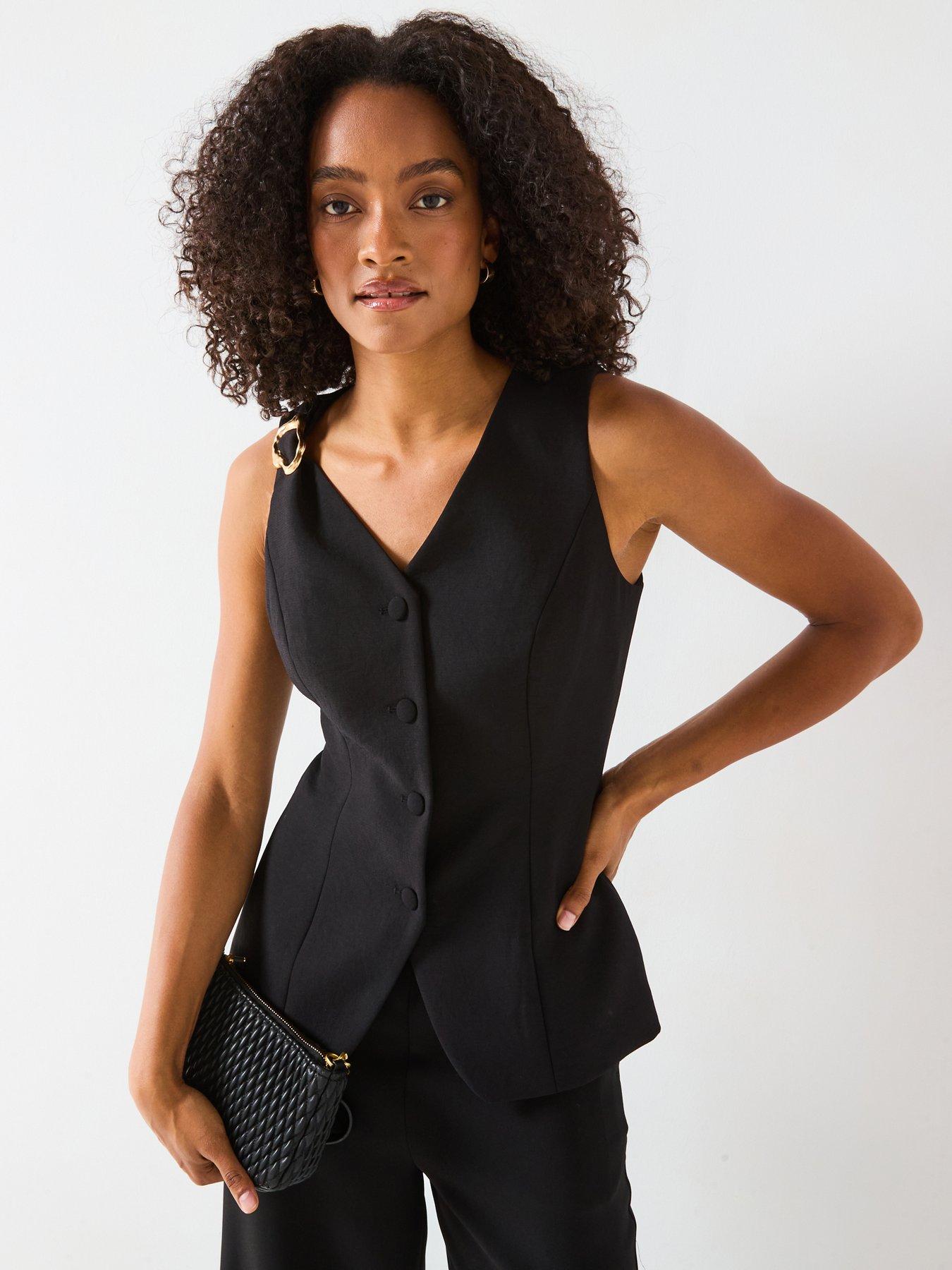V by Very Buckle Detail Waistcoat - Black