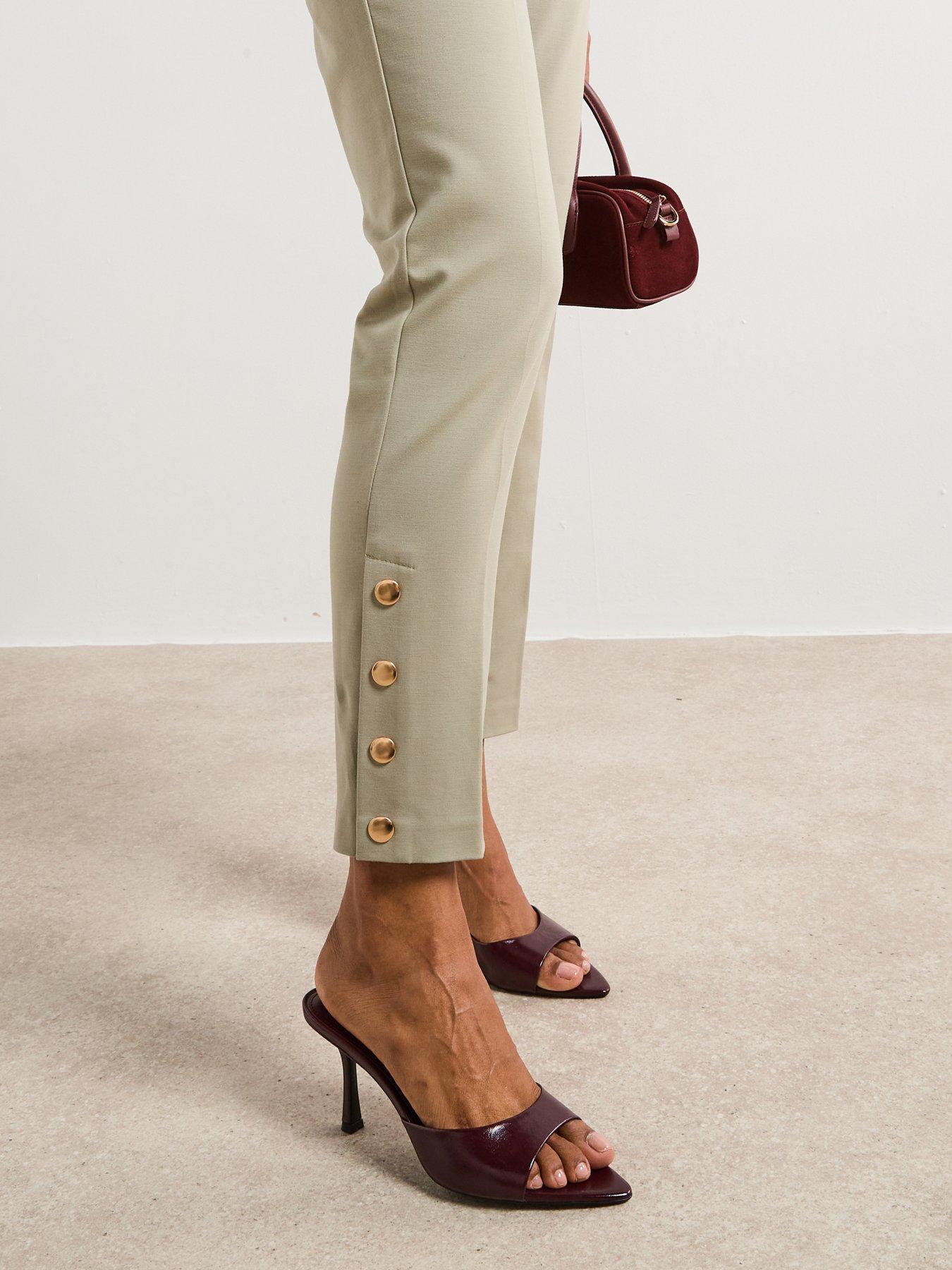  image of the-very-collection-button-cuff-trousers-green