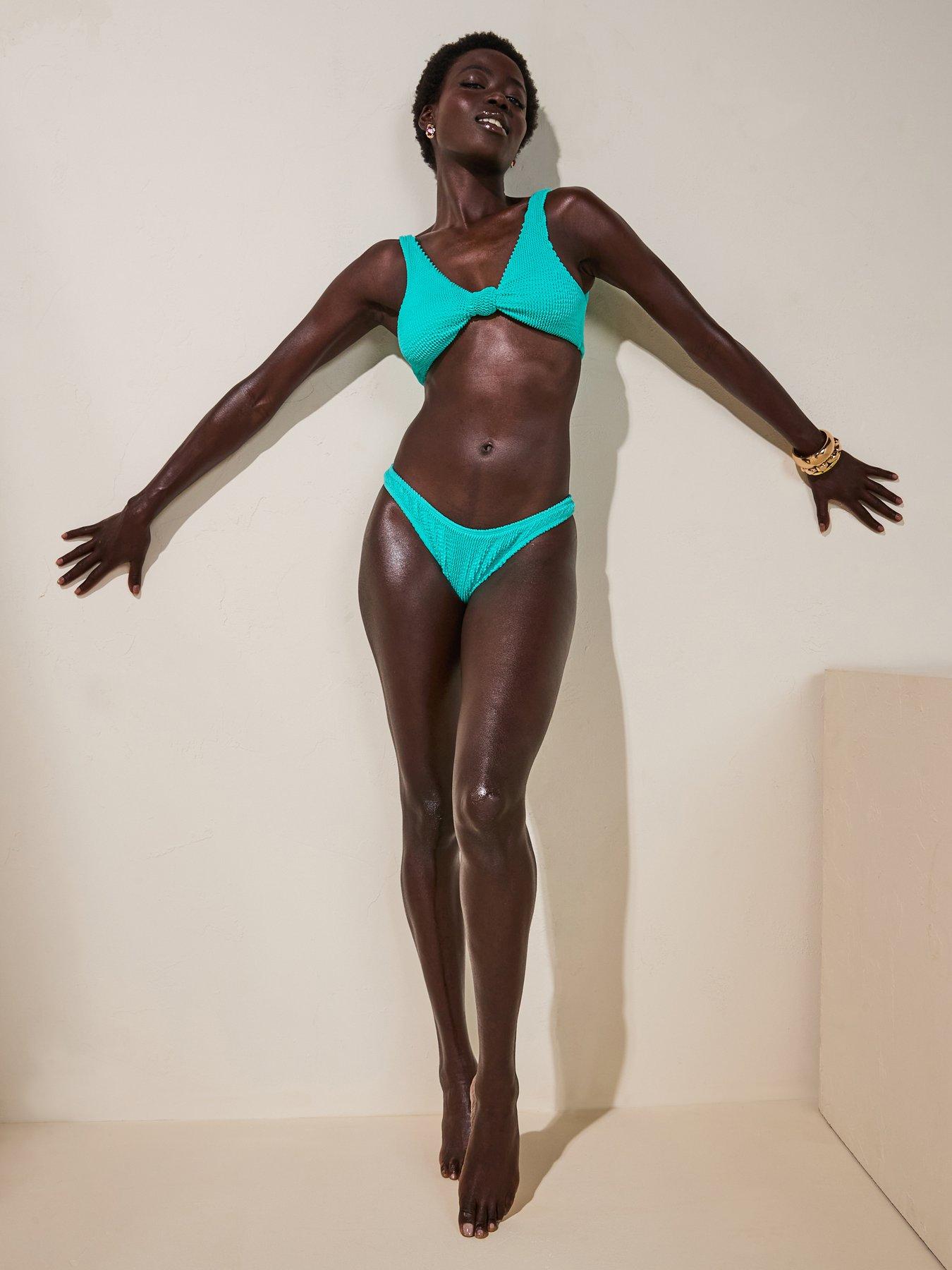 Moda Minx Scrunch Fixed Brazilian Bottom In Turquoise - Blue