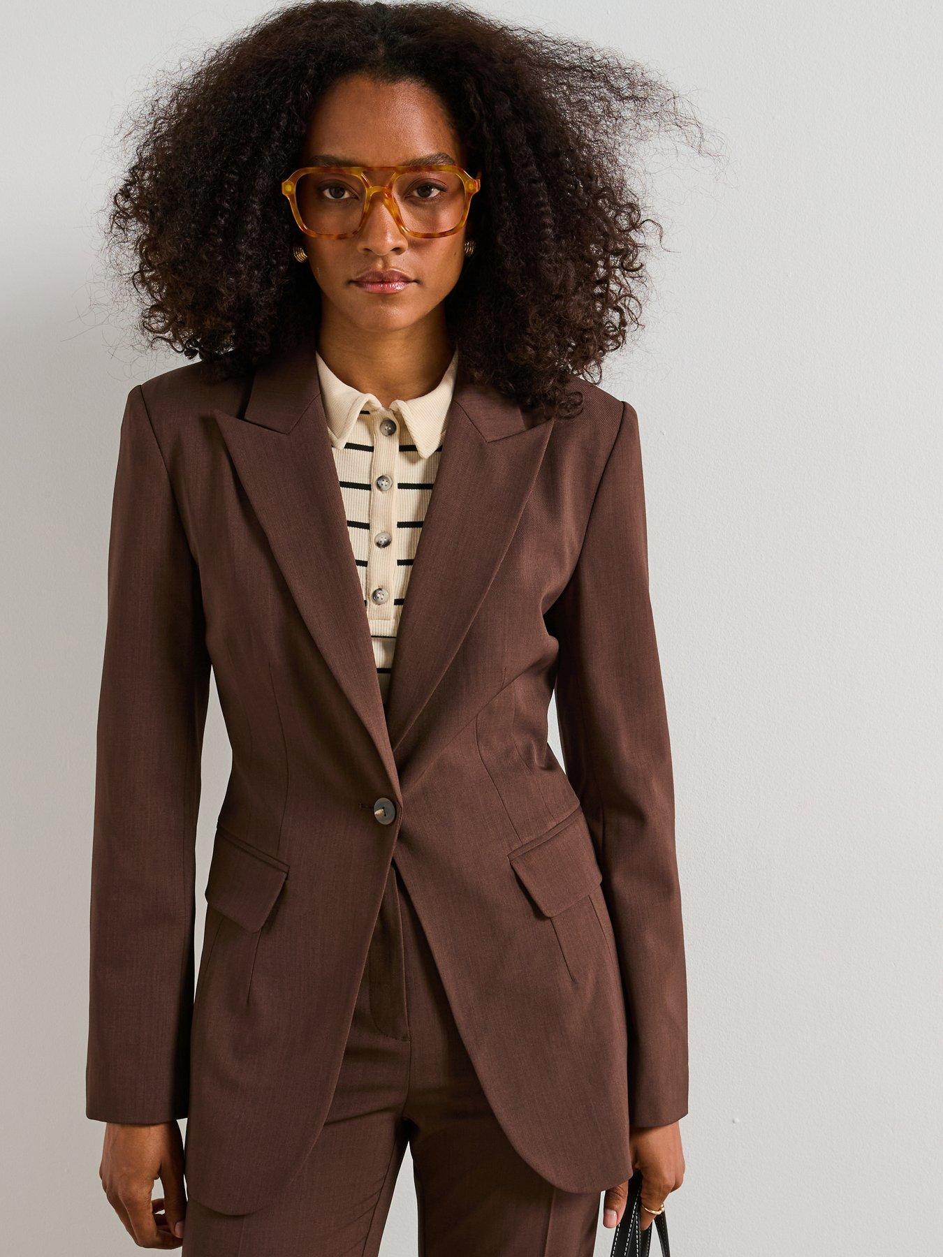 undefined Sculpted Blazer - Brown