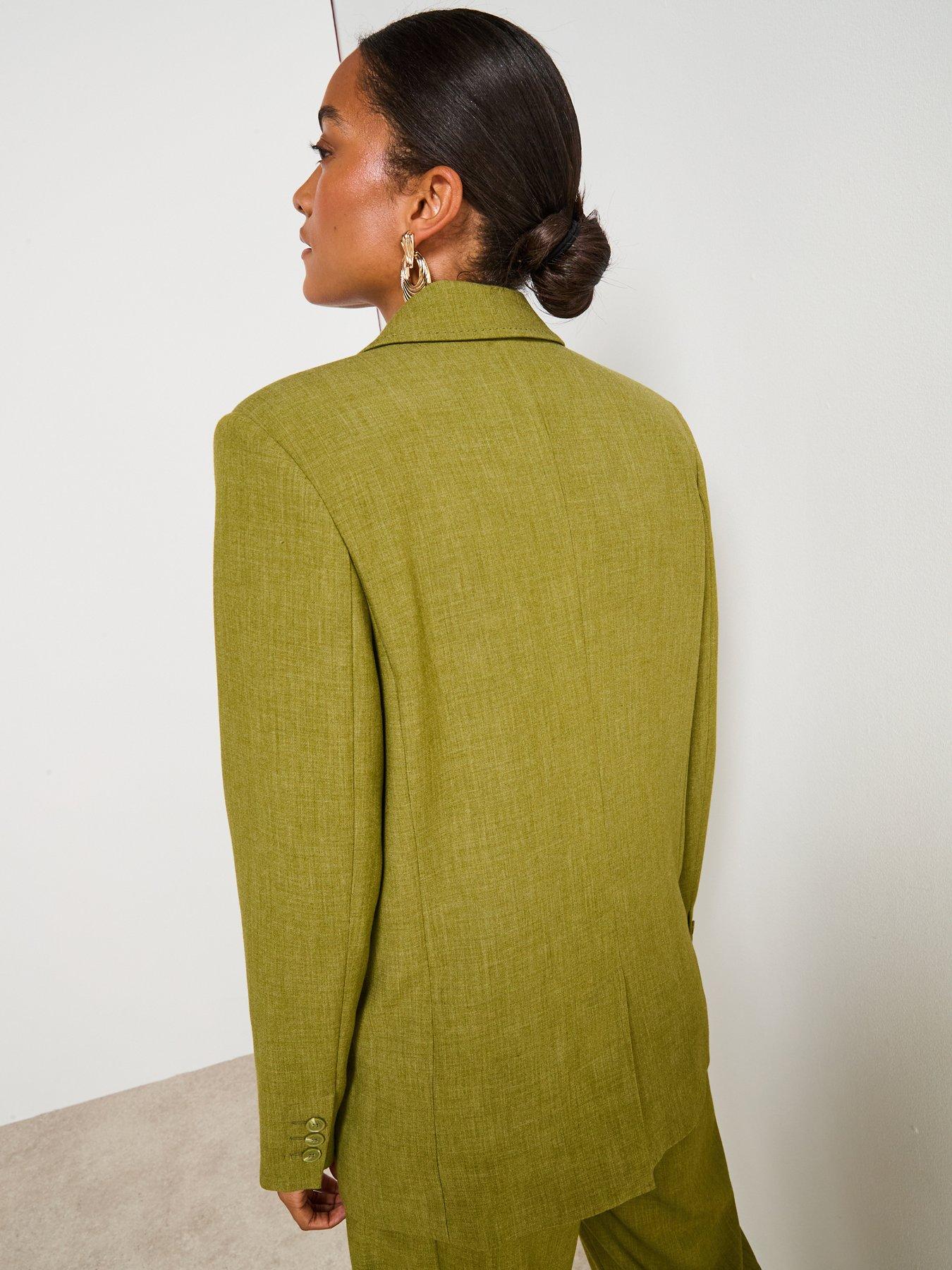 Image 2 of 6 of V by Very Structured Double Breast Blazer - Green