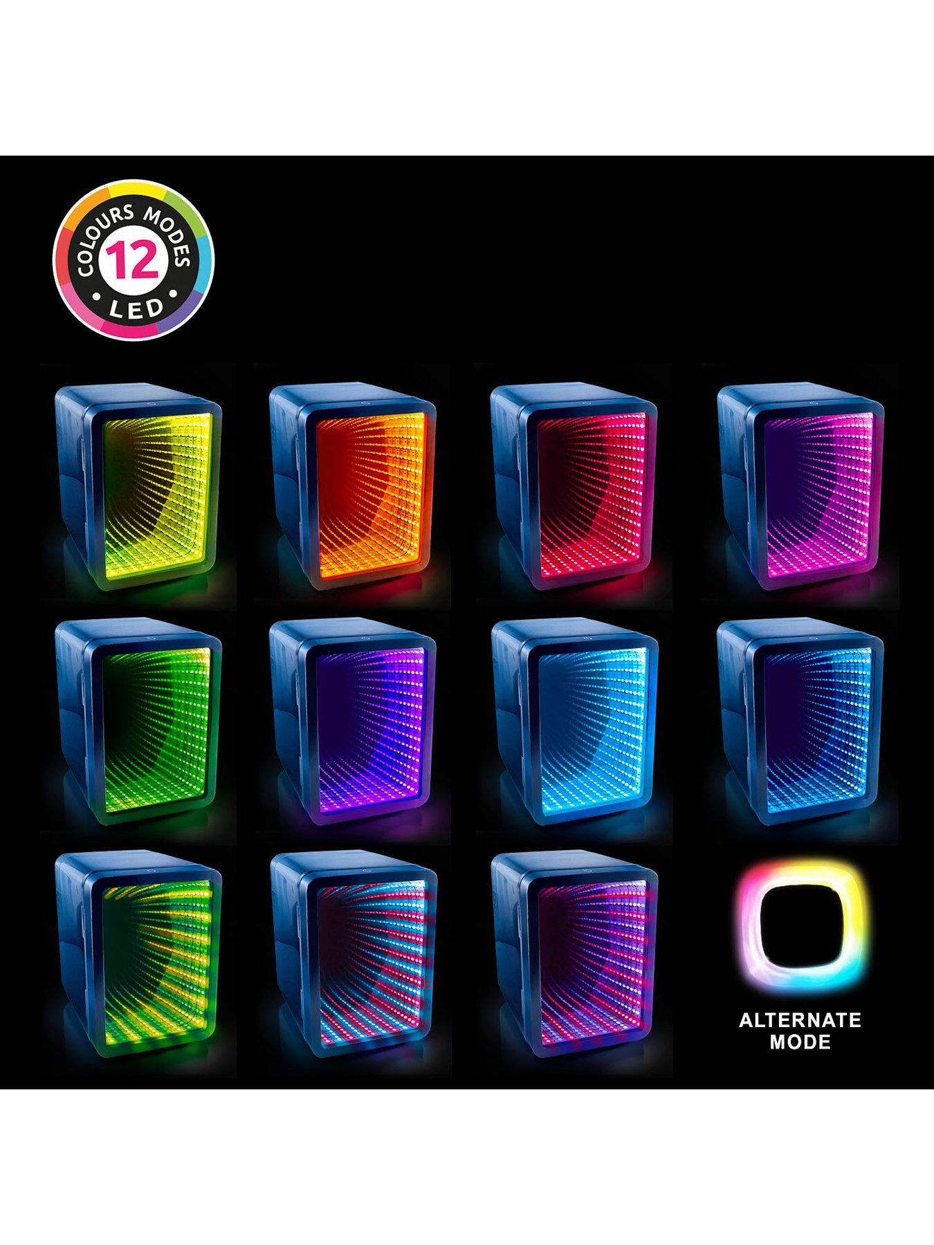  image of so-chill-mini-fridge-infinity-chills-6-regular-cans-mirror-effect-lednbspdoor-dark-blue