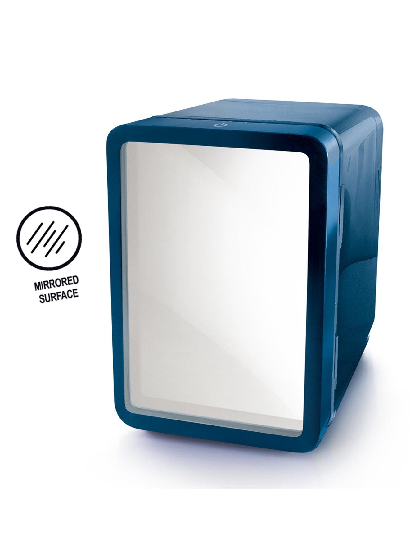  image of so-chill-mini-fridge-infinity-chills-6-regular-cans-mirror-effect-lednbspdoor-dark-blue
