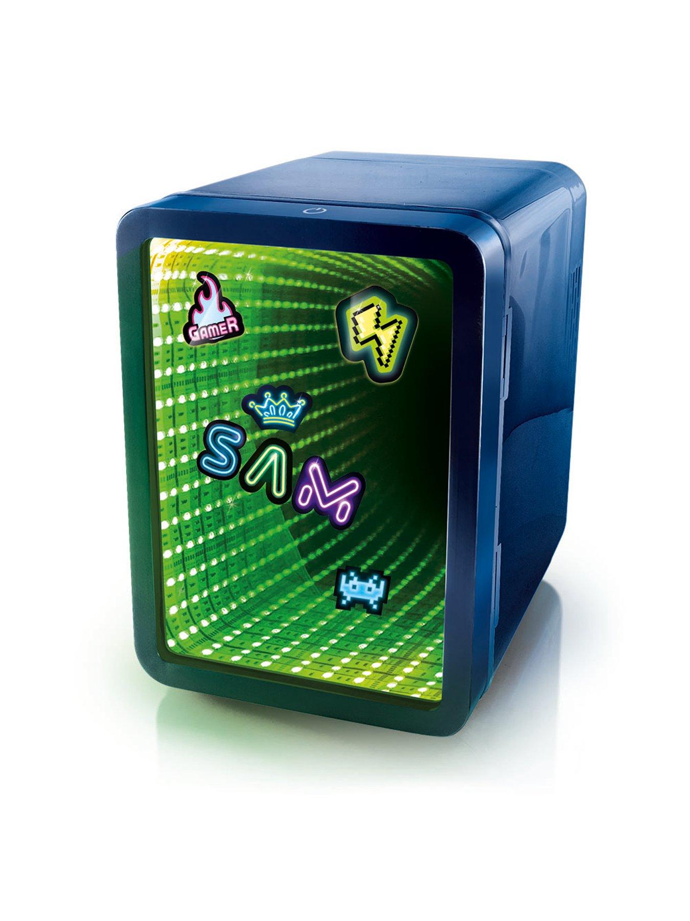  image of so-chill-mini-fridge-infinity-chills-6-regular-cans-mirror-effect-lednbspdoor-dark-blue