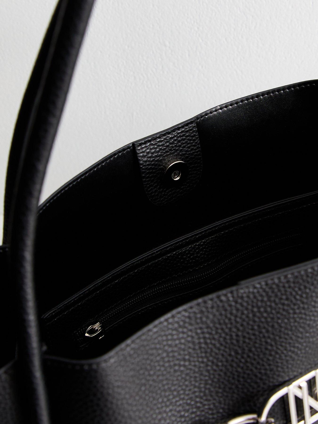  image of new-look-faux-leather-rolled-seam-tote-bag-black