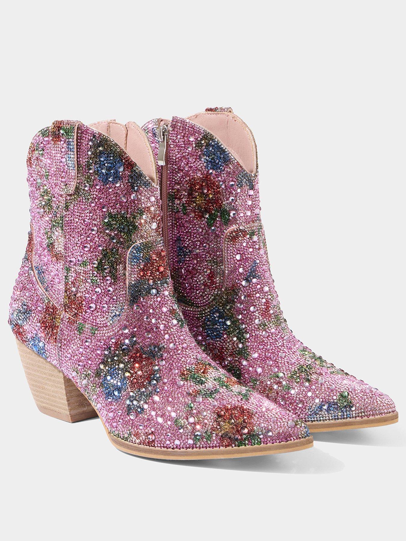  image of joe-browns-california-drifter-jewelled-boots-pink