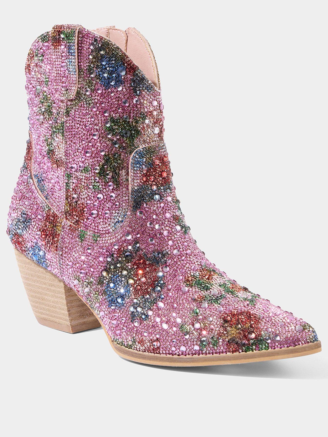  image of joe-browns-california-drifter-jewelled-boots-pink