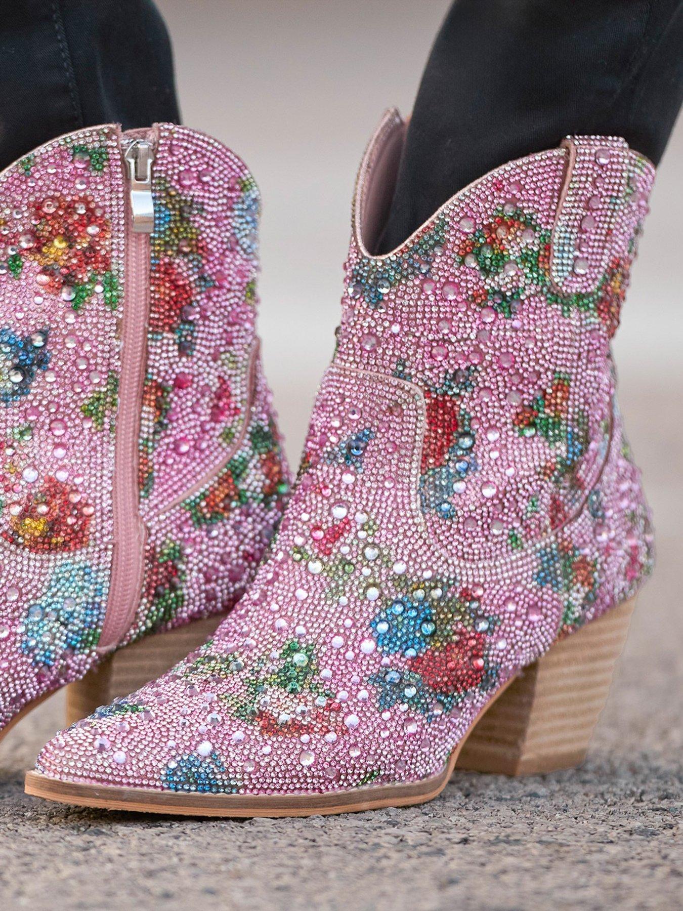  image of joe-browns-california-drifter-jewelled-boots-pink