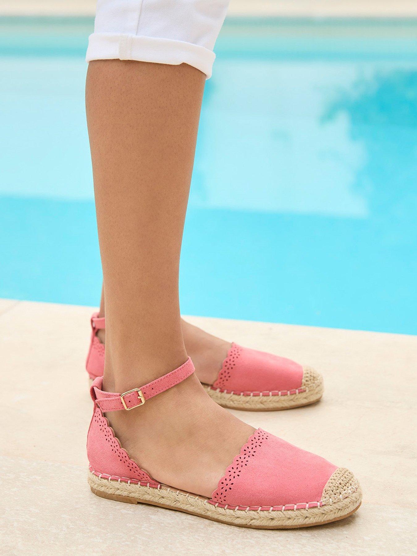  image of joe-browns-pretty-scallop-strappy-espadrilles-coral