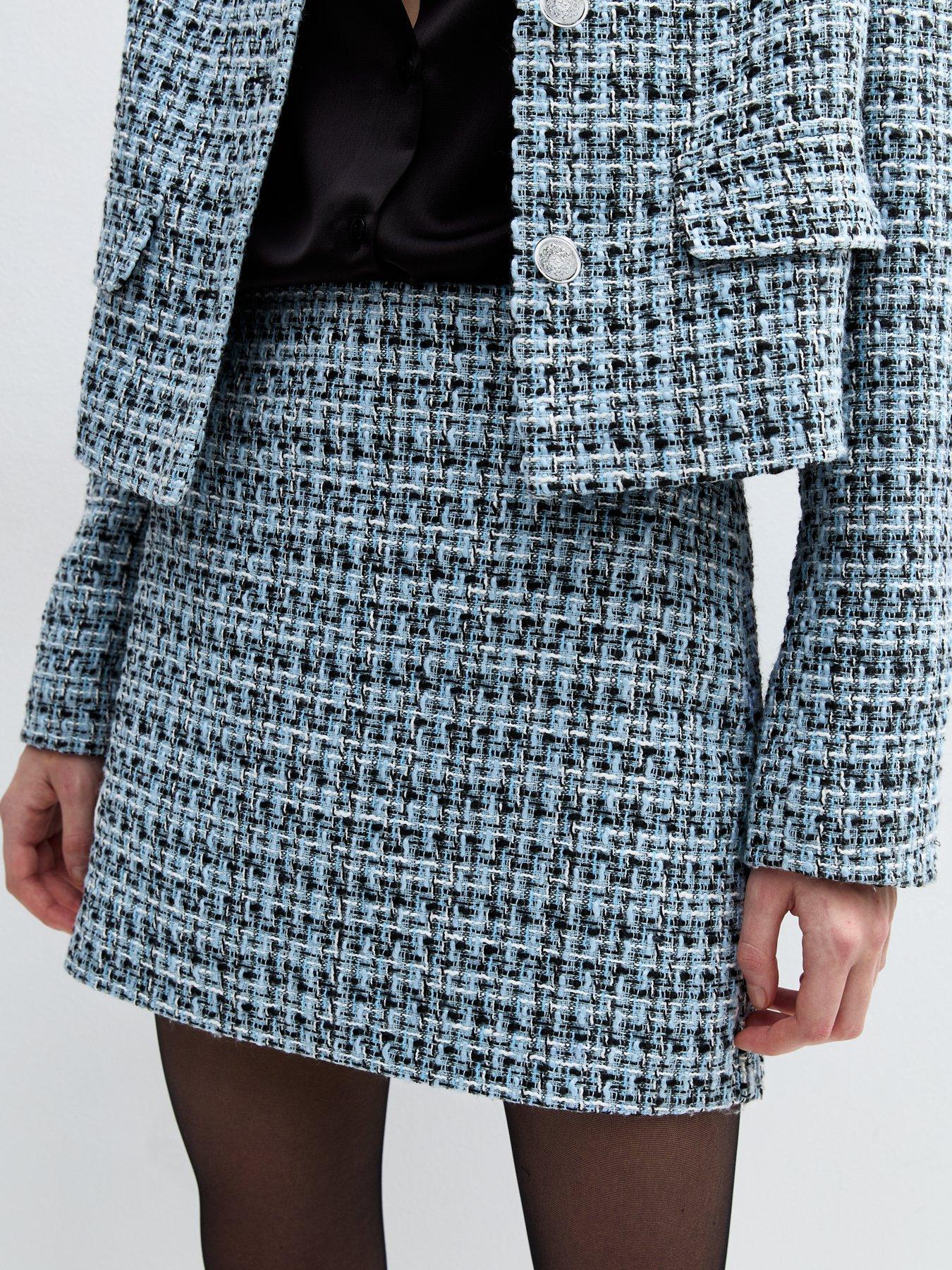  image of new-look-boucle-mini-skirt-light-blue