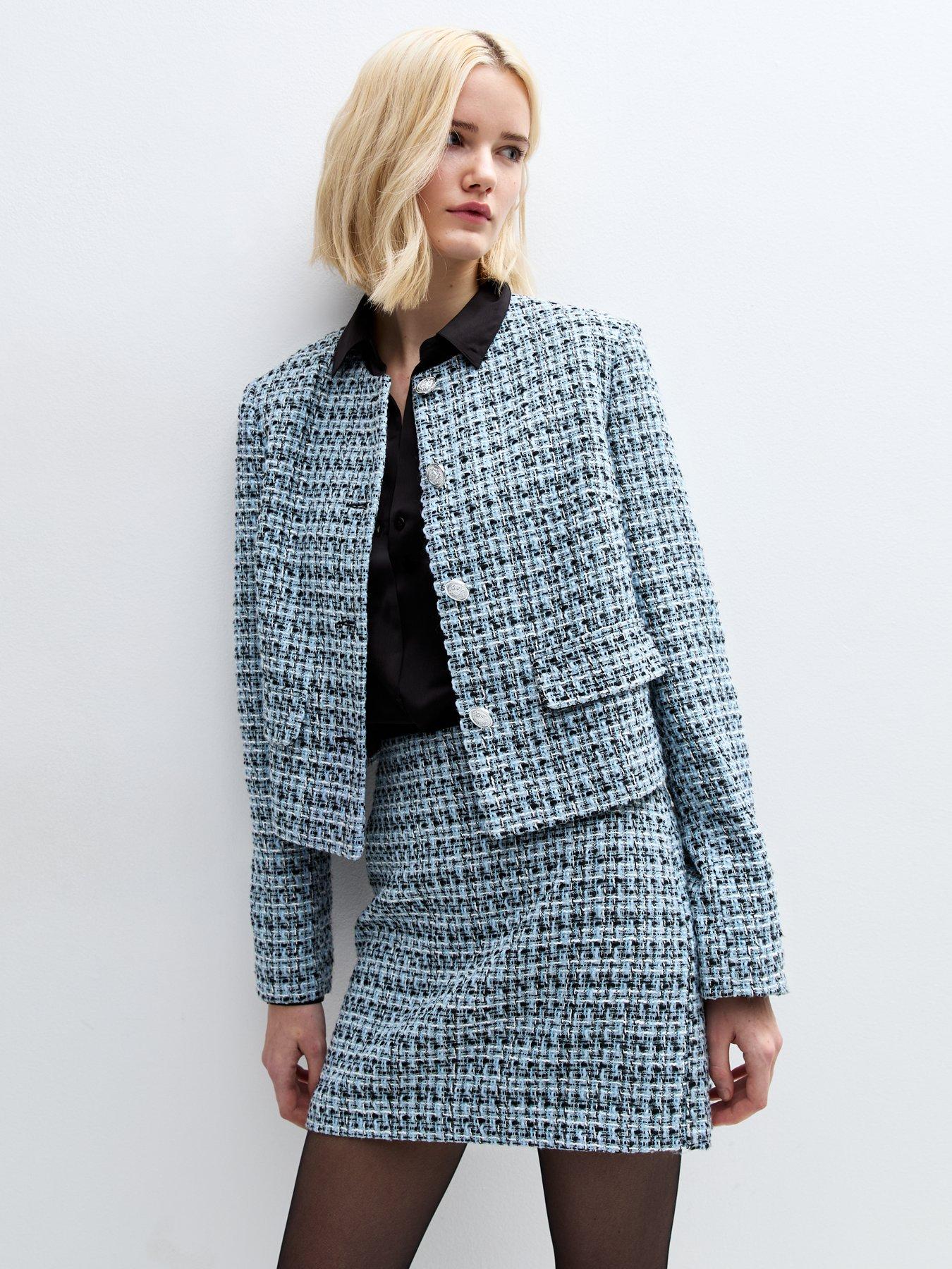  image of new-look-boucle-mini-skirt-light-blue