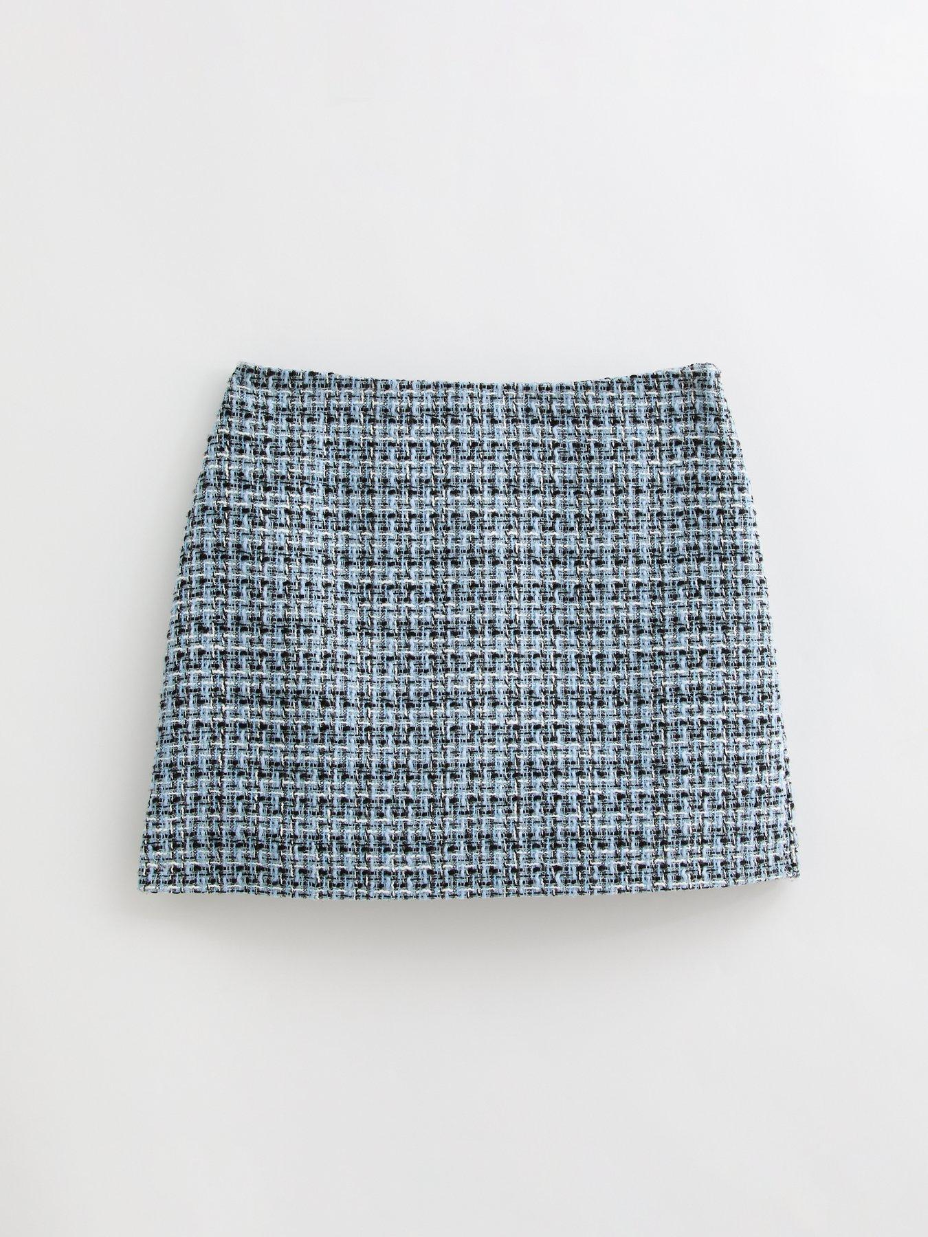  image of new-look-boucle-mini-skirt-light-blue
