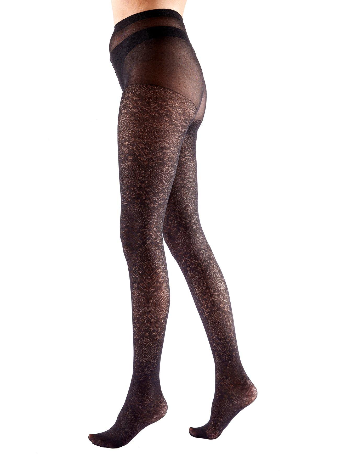  image of pretty-polly-boho-pattern-tights-black