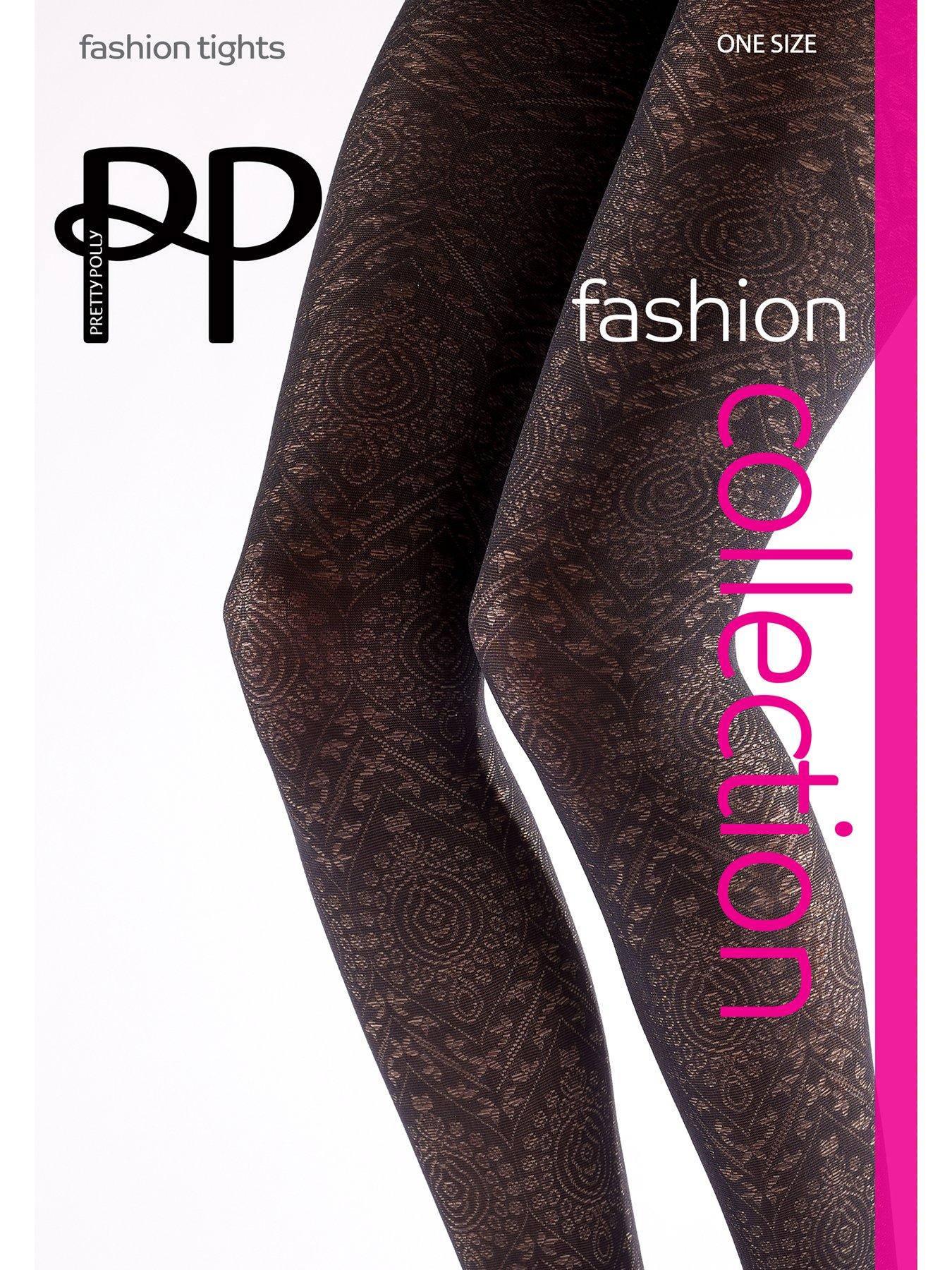  image of pretty-polly-boho-pattern-tights-black