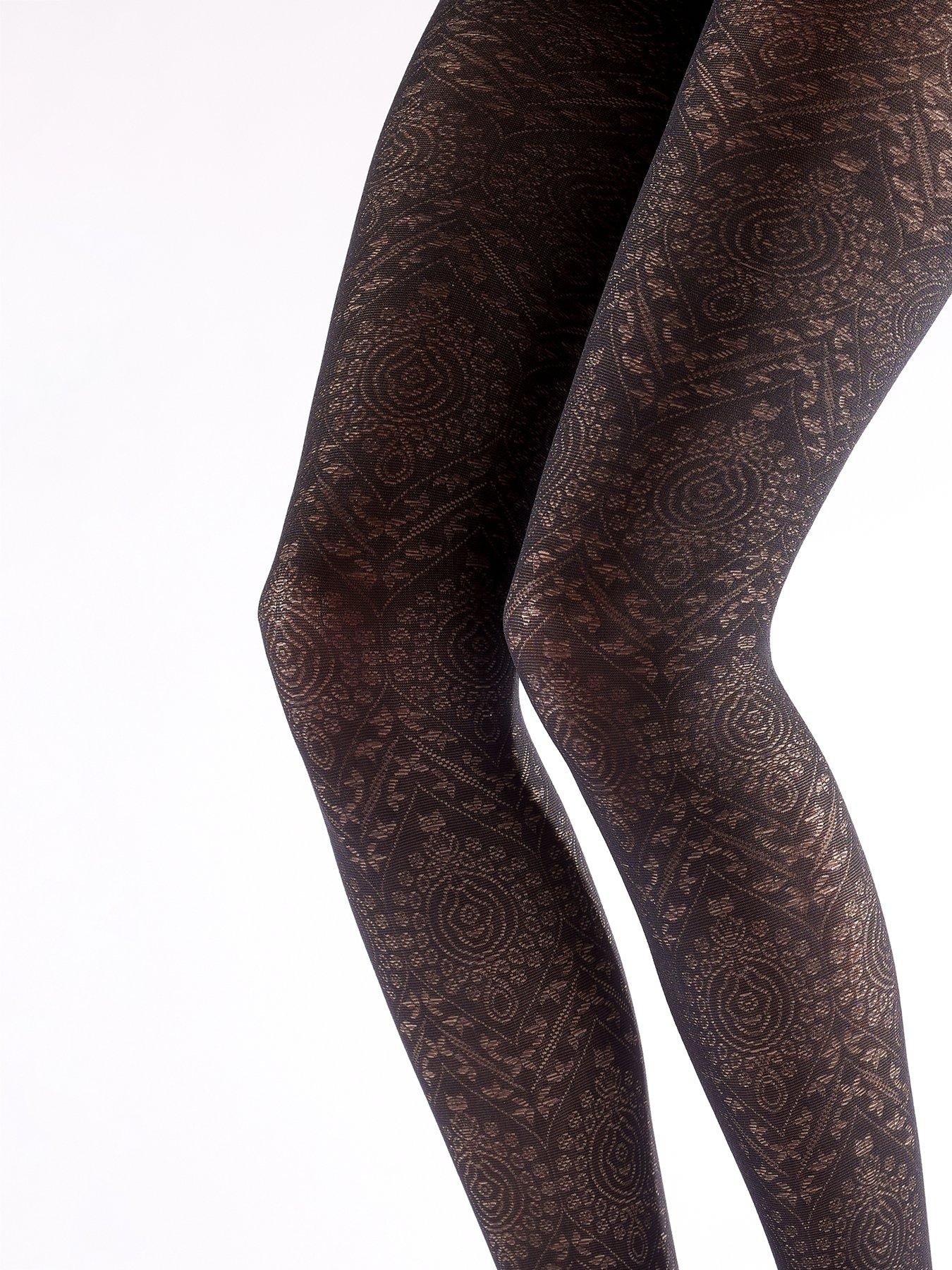  image of pretty-polly-boho-pattern-tights-black