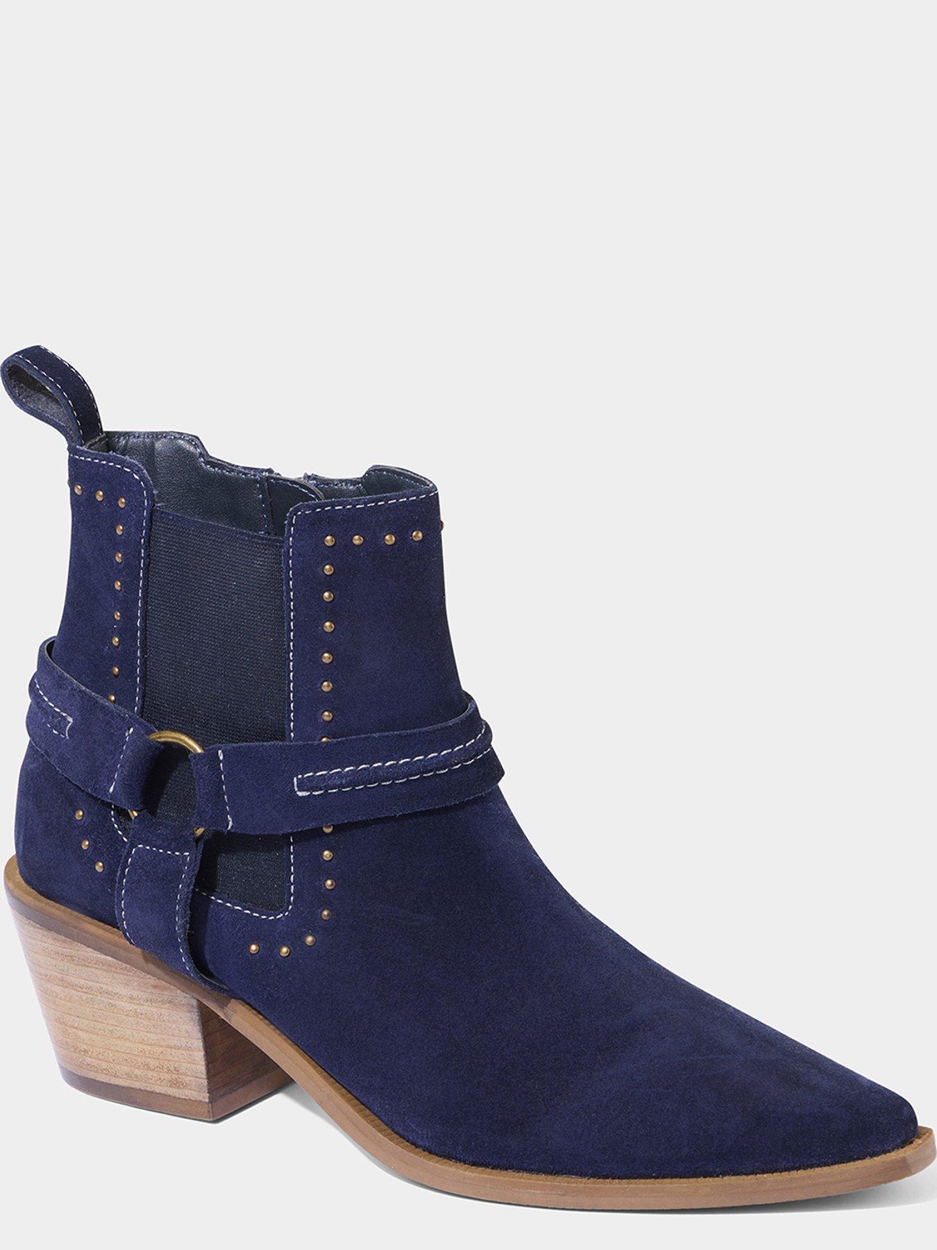  image of joe-browns-down-south-studded-suede-boots-navy