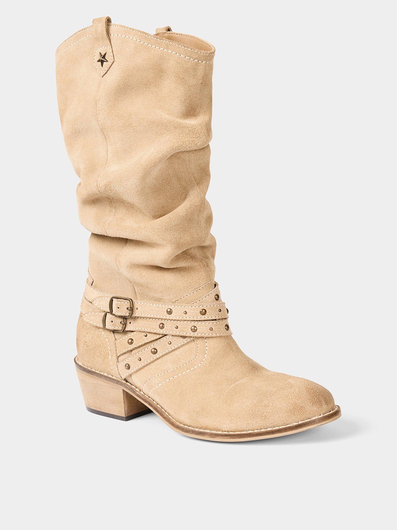  image of joe-browns-beaumont-slouch-suede-boots-stone
