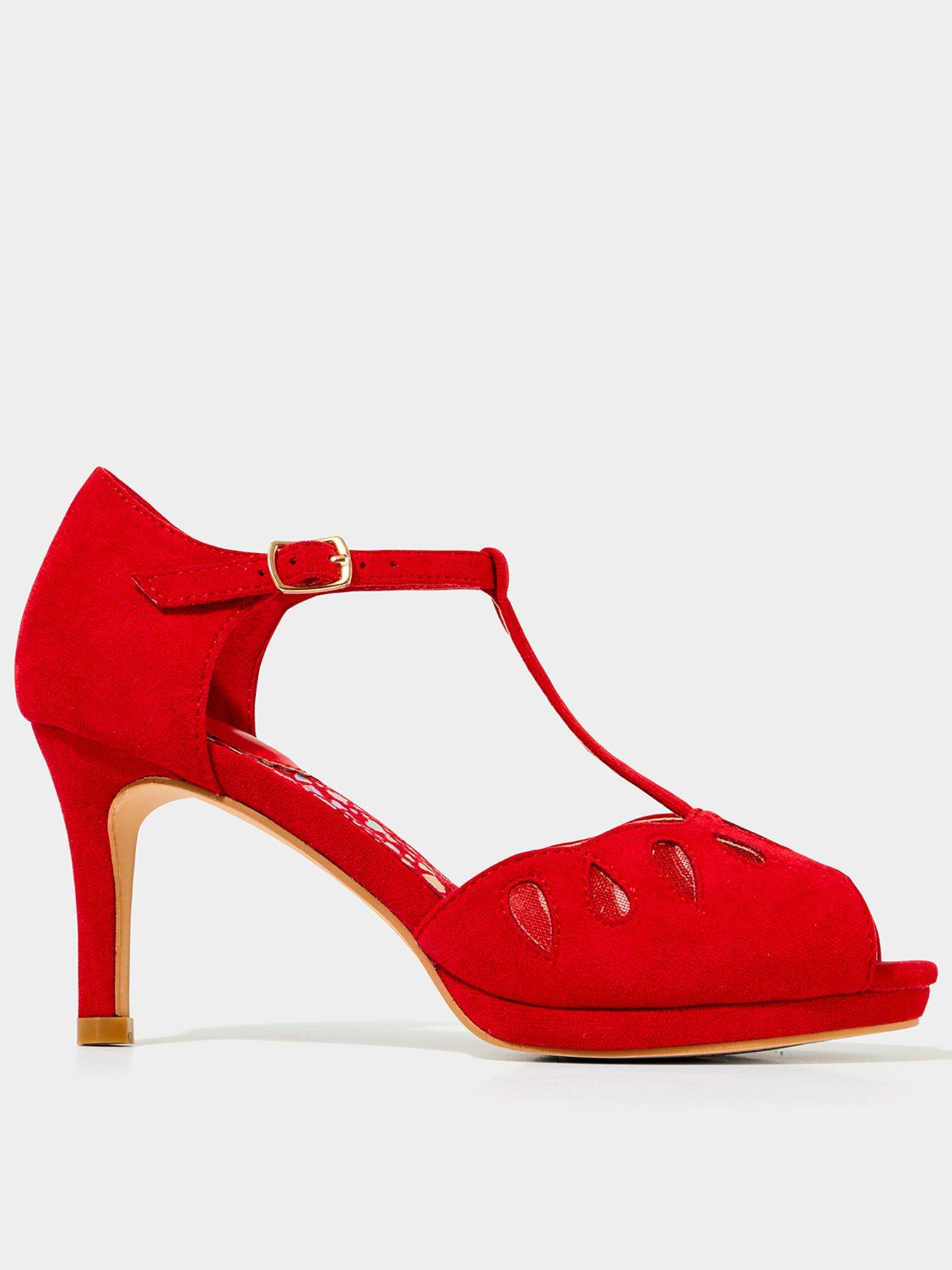  image of joe-browns-rebel-t-bar-shoes-red