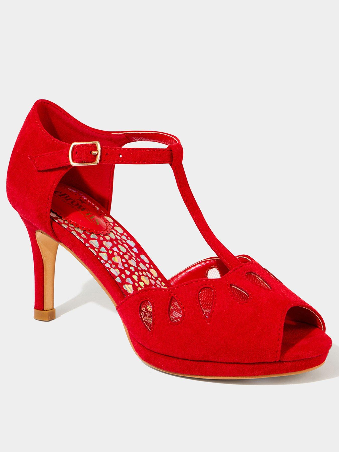  image of joe-browns-rebel-t-bar-shoes-red