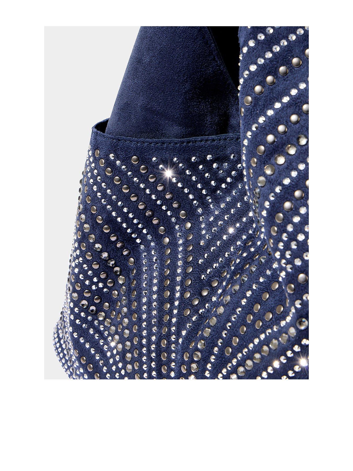  image of joe-browns-sparkle-studded-boho-shoulder-bag-navy