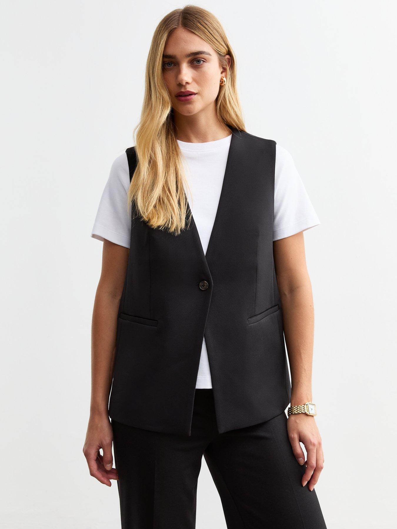 front image of new-look-one-button-tailored-waistcoat-black