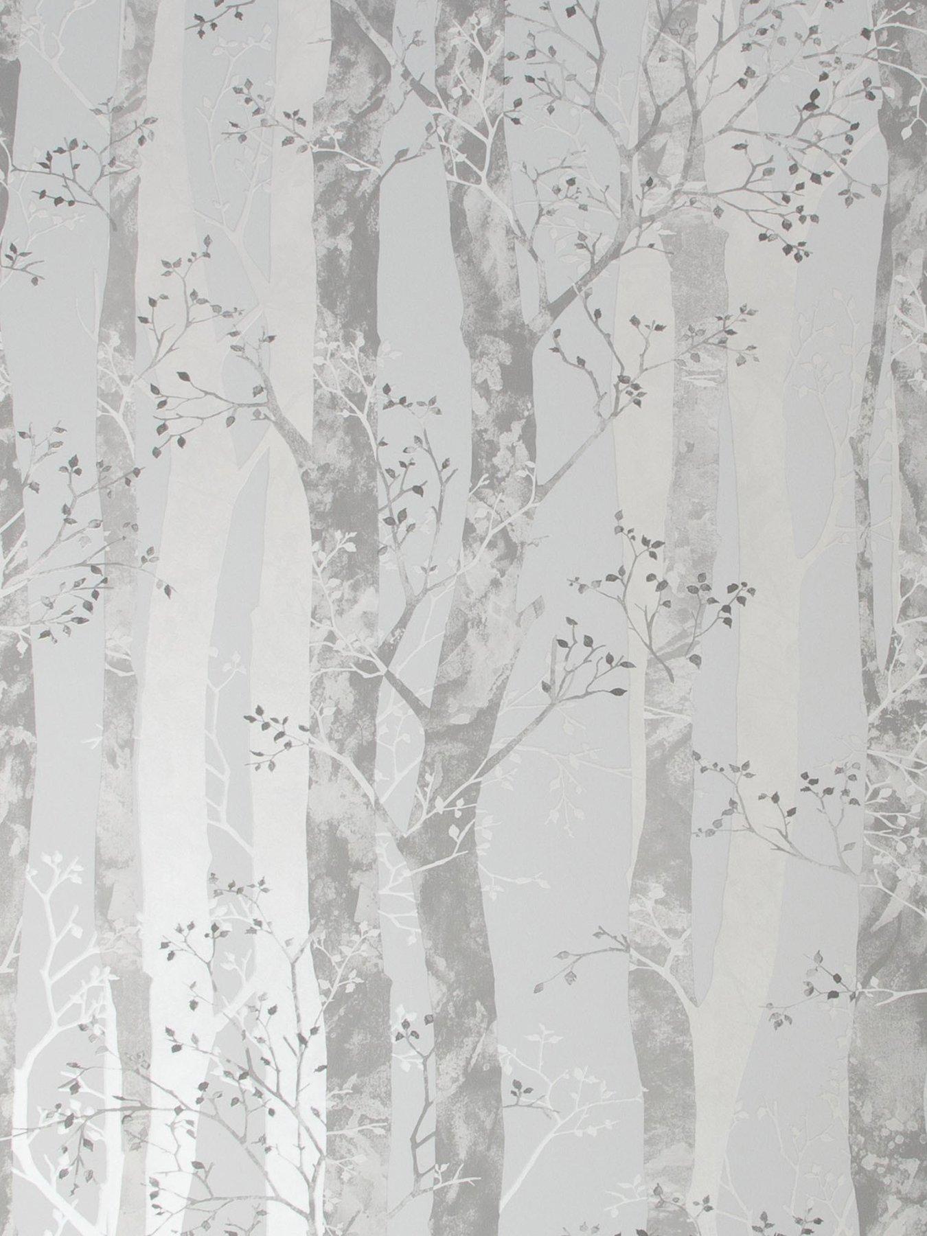  image of sublime-dappled-trees-grey-silver-wallpaper