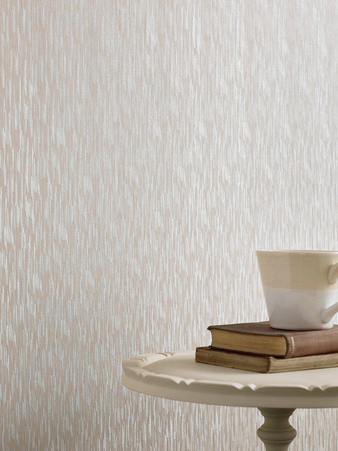 Image 1 of 3 of Sublime Silken Stria - Cream Shimmer Wallpaper