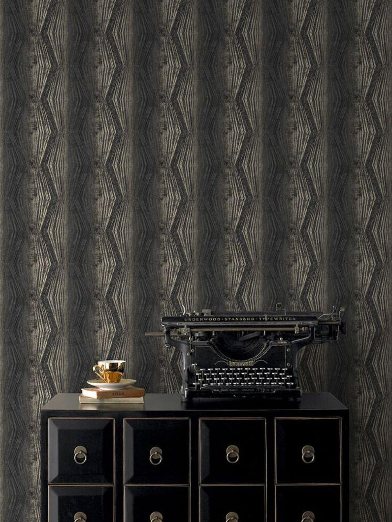 Boutique Vermeil Stripe - Charcoal Wallpaper