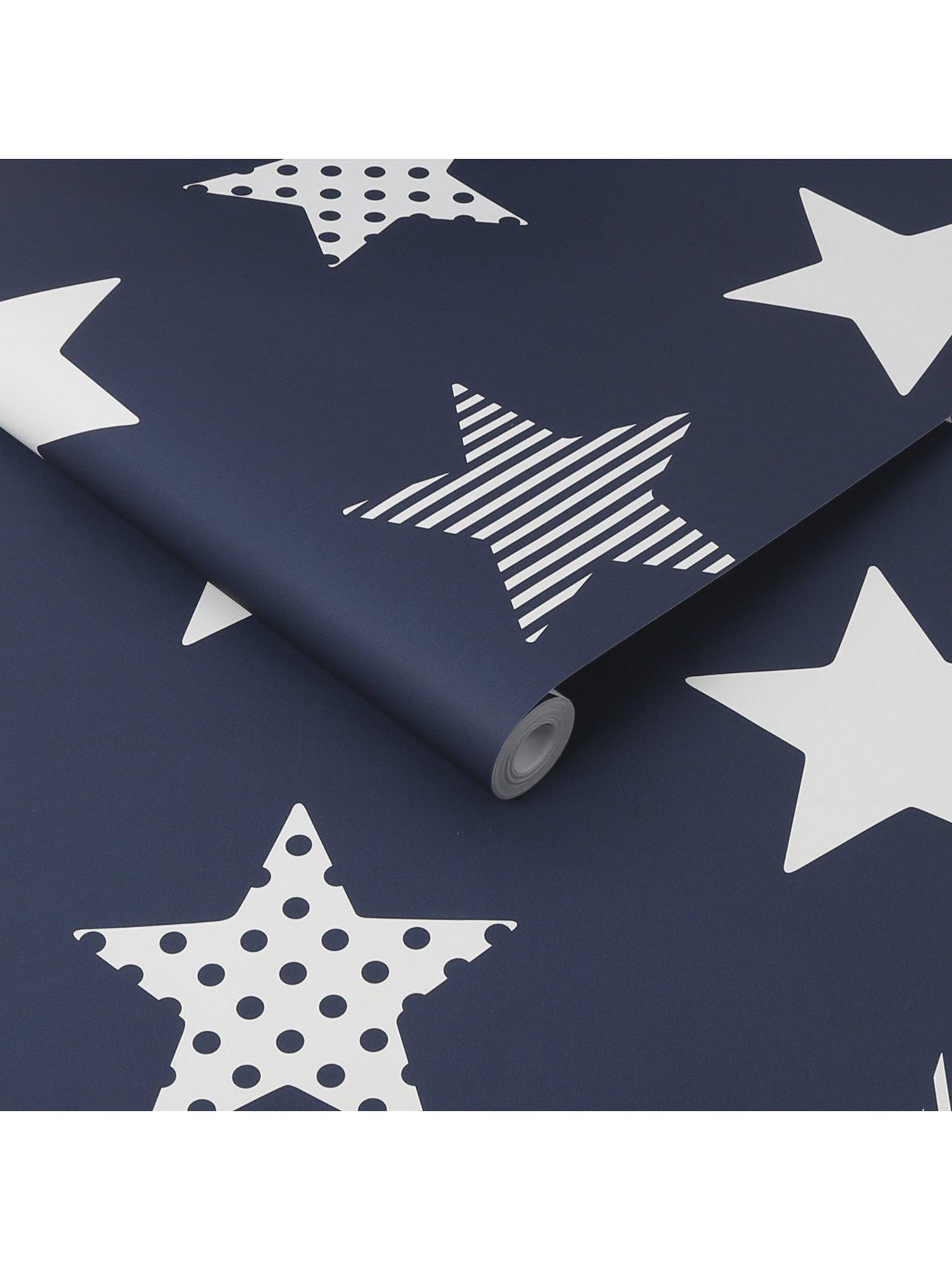  image of superfresco-easy-stars-navy-wallpaper