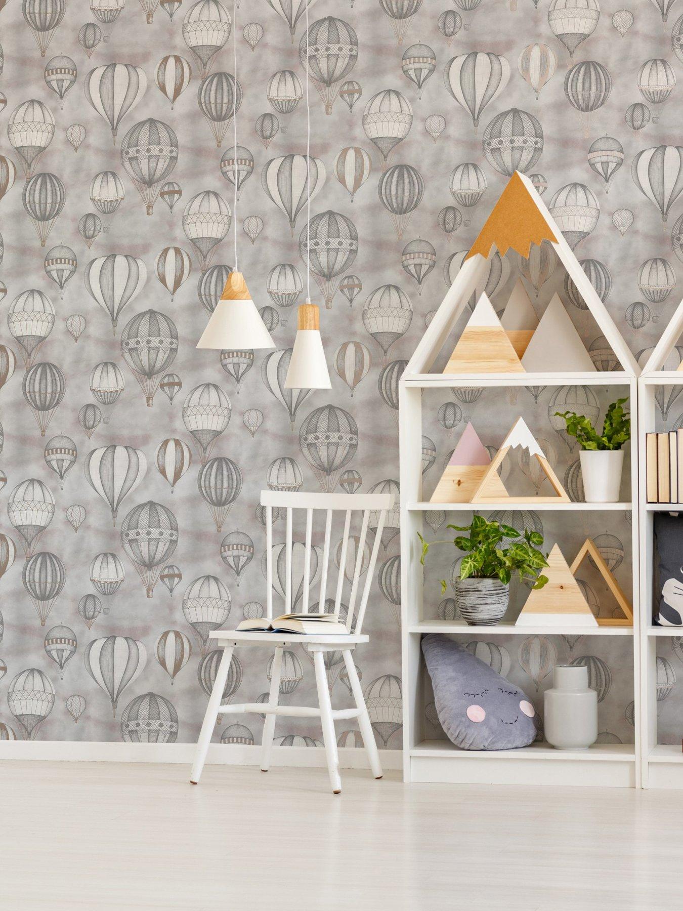 Sublime Balloon Fiesta - Grey / Rose Gold Wallpaper