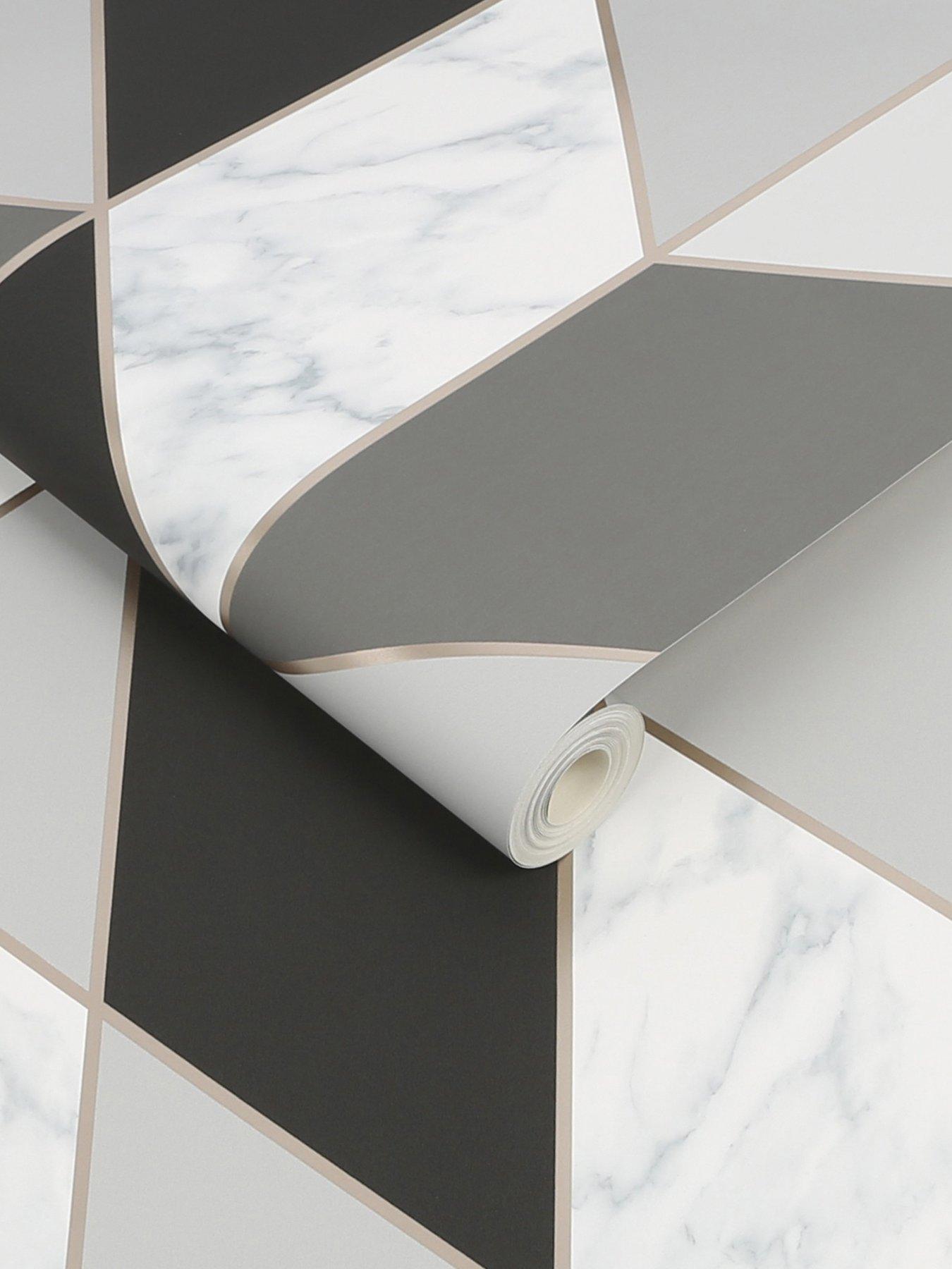  image of sublime-marble-geo-charcoal-wallpaper