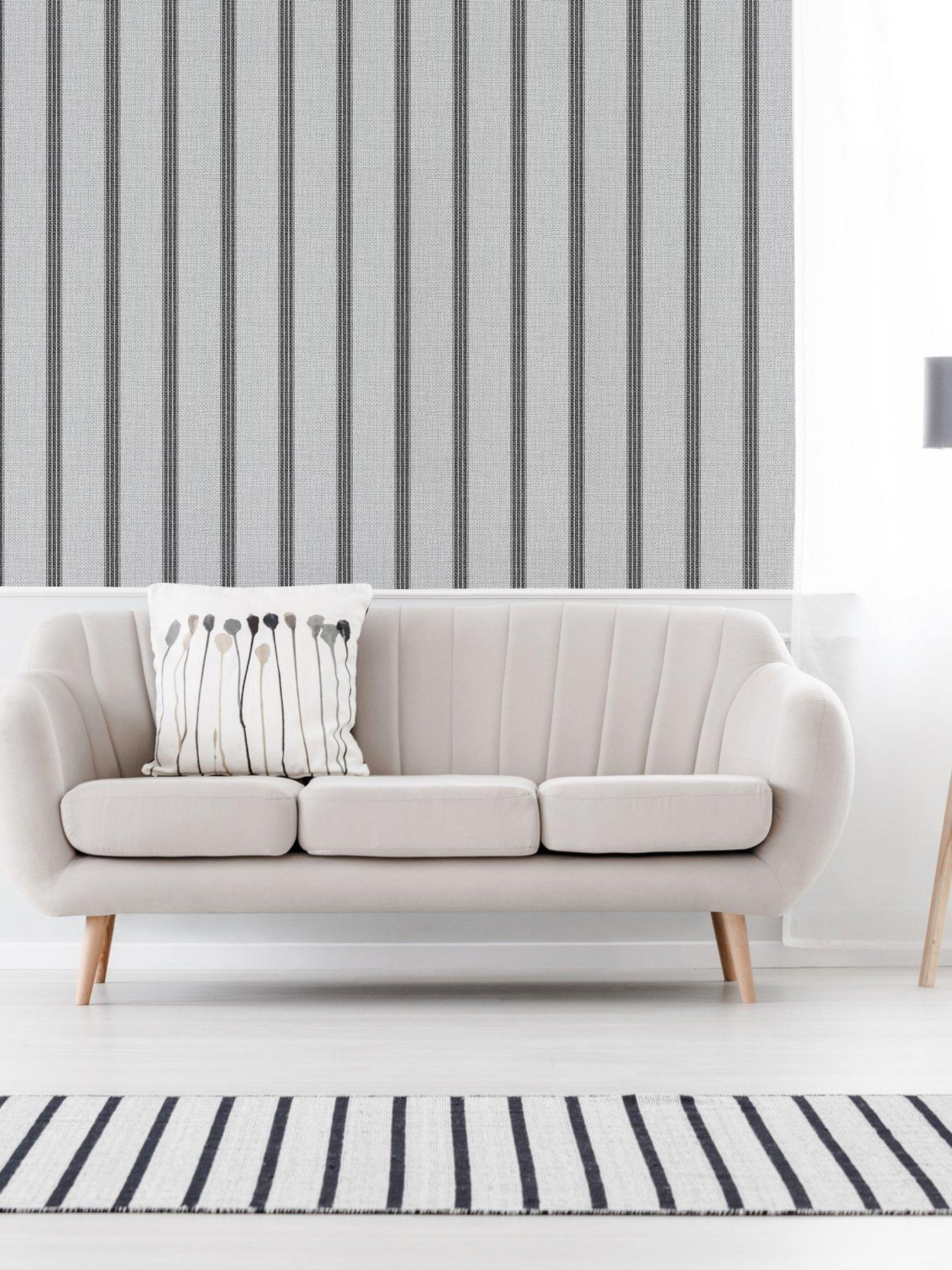  image of superfresco-stripe-flat-white-wallpaper