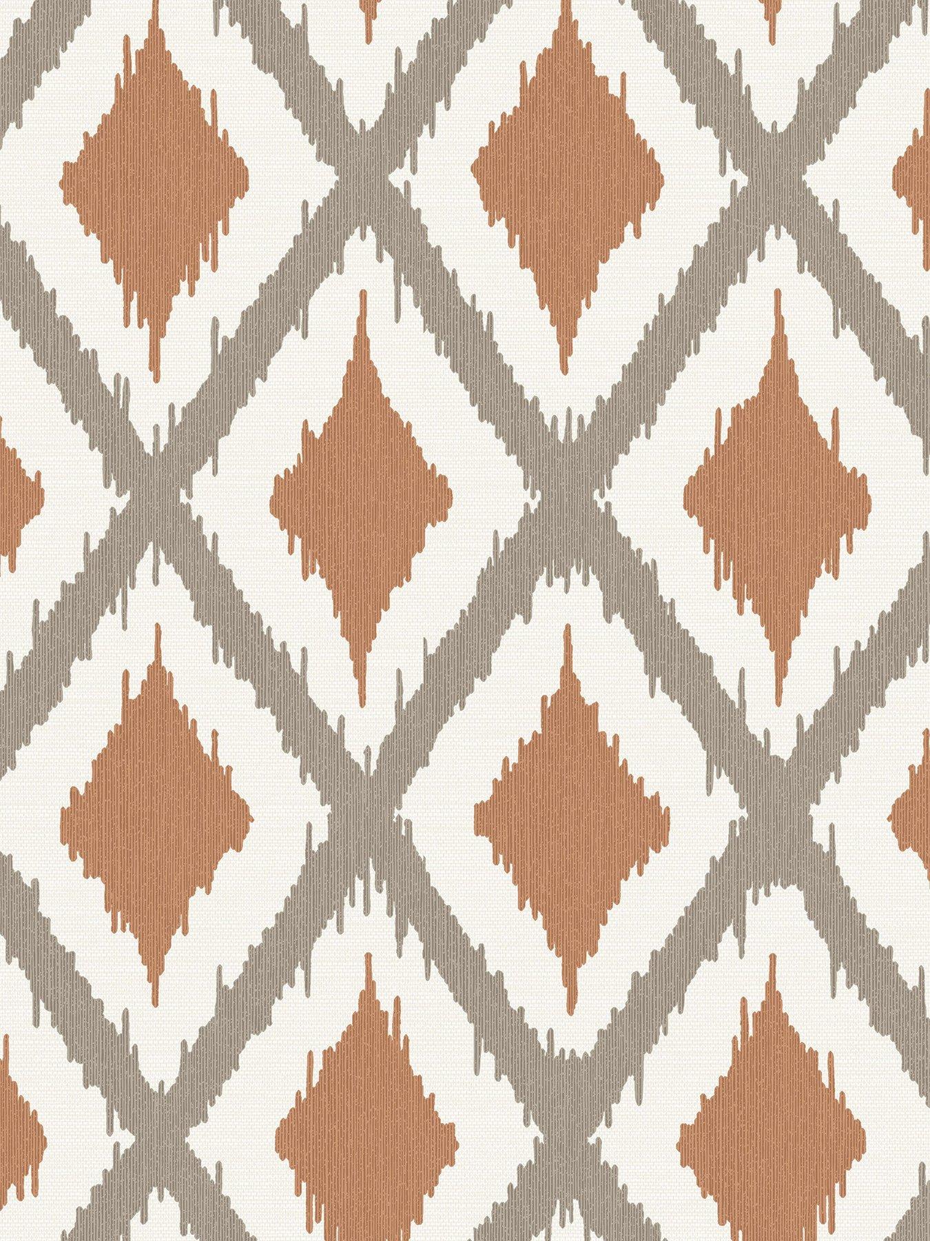 Image 2 of 3 of Fresco Ikat - Rust Wallpaper